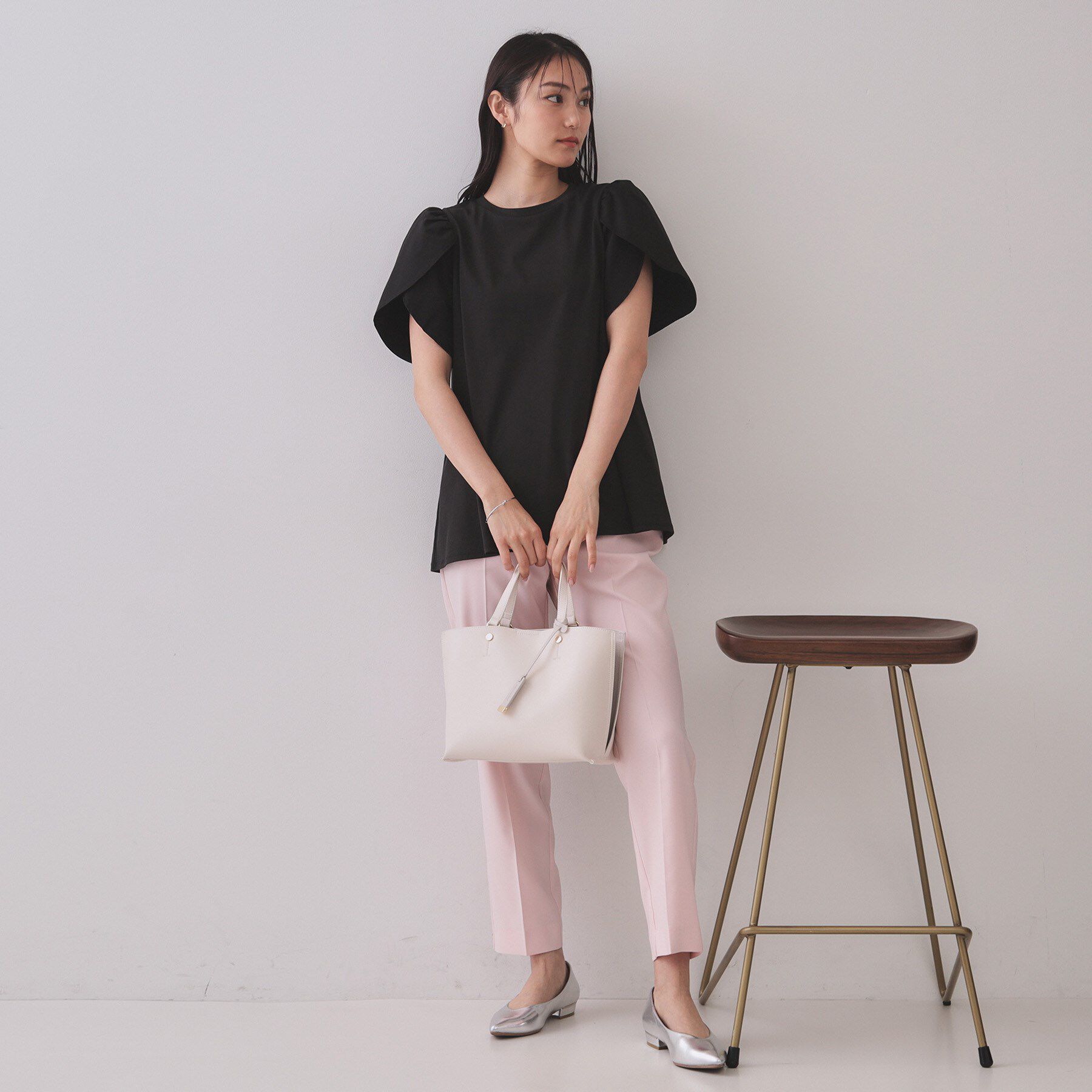 OPAQUE.CLIP「チューリップスリーブドッキングカットソー【洗濯機洗い可/接触冷感】」|Tシャツ・カットソー|