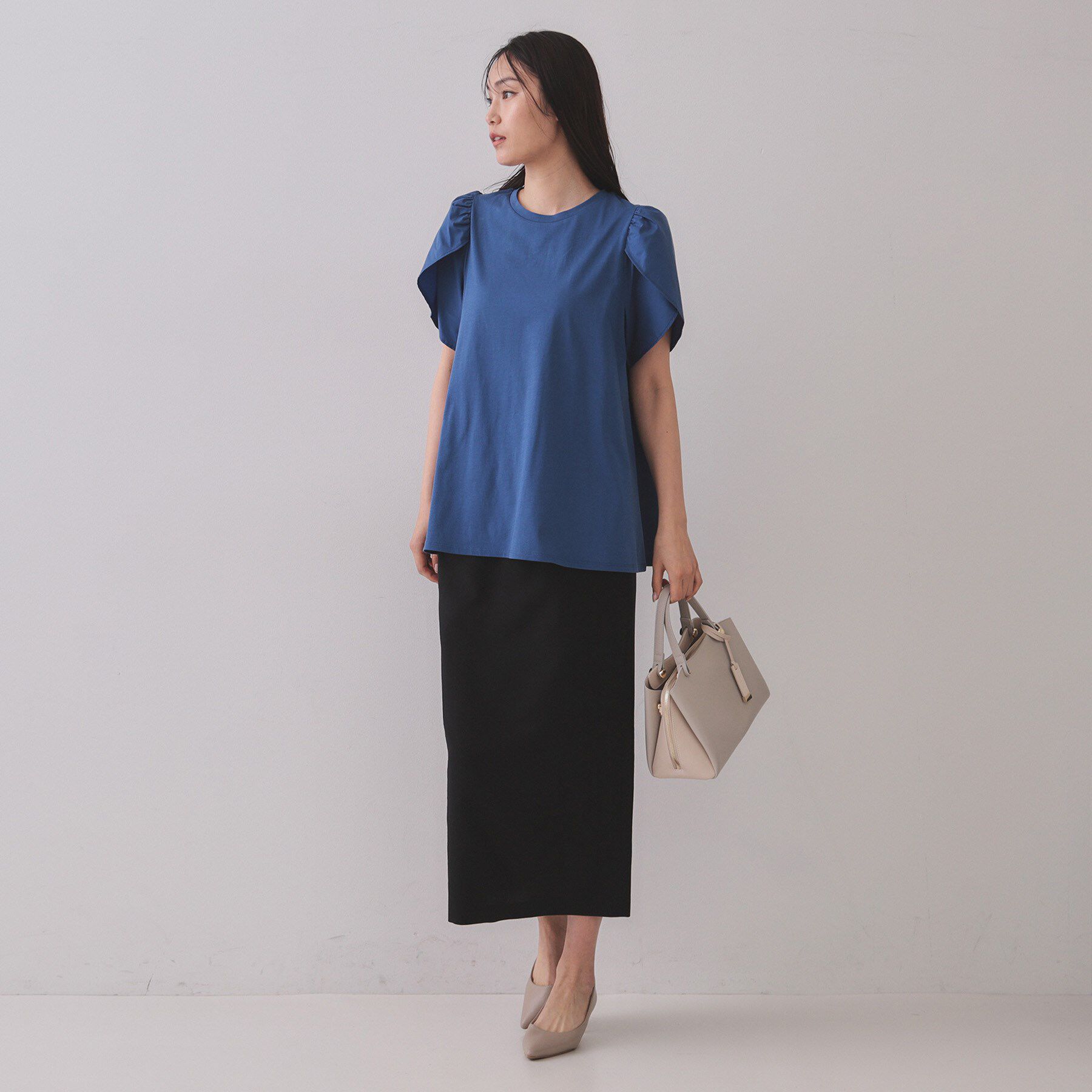 OPAQUE.CLIP「チューリップスリーブドッキングカットソー【洗濯機洗い可/接触冷感】」|Tシャツ・カットソー|