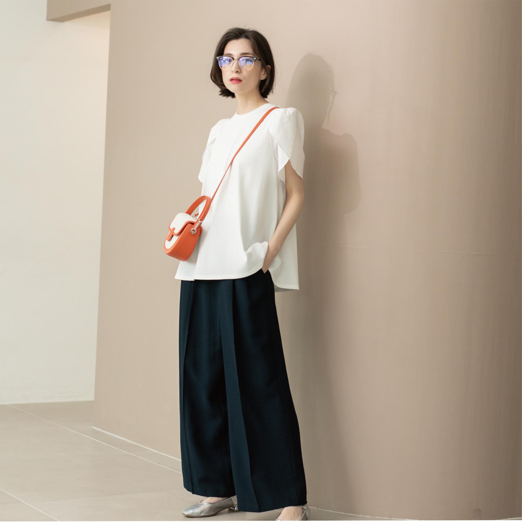 OPAQUE.CLIP「チューリップスリーブドッキングカットソー【洗濯機洗い可/接触冷感】」|Tシャツ・カットソー|