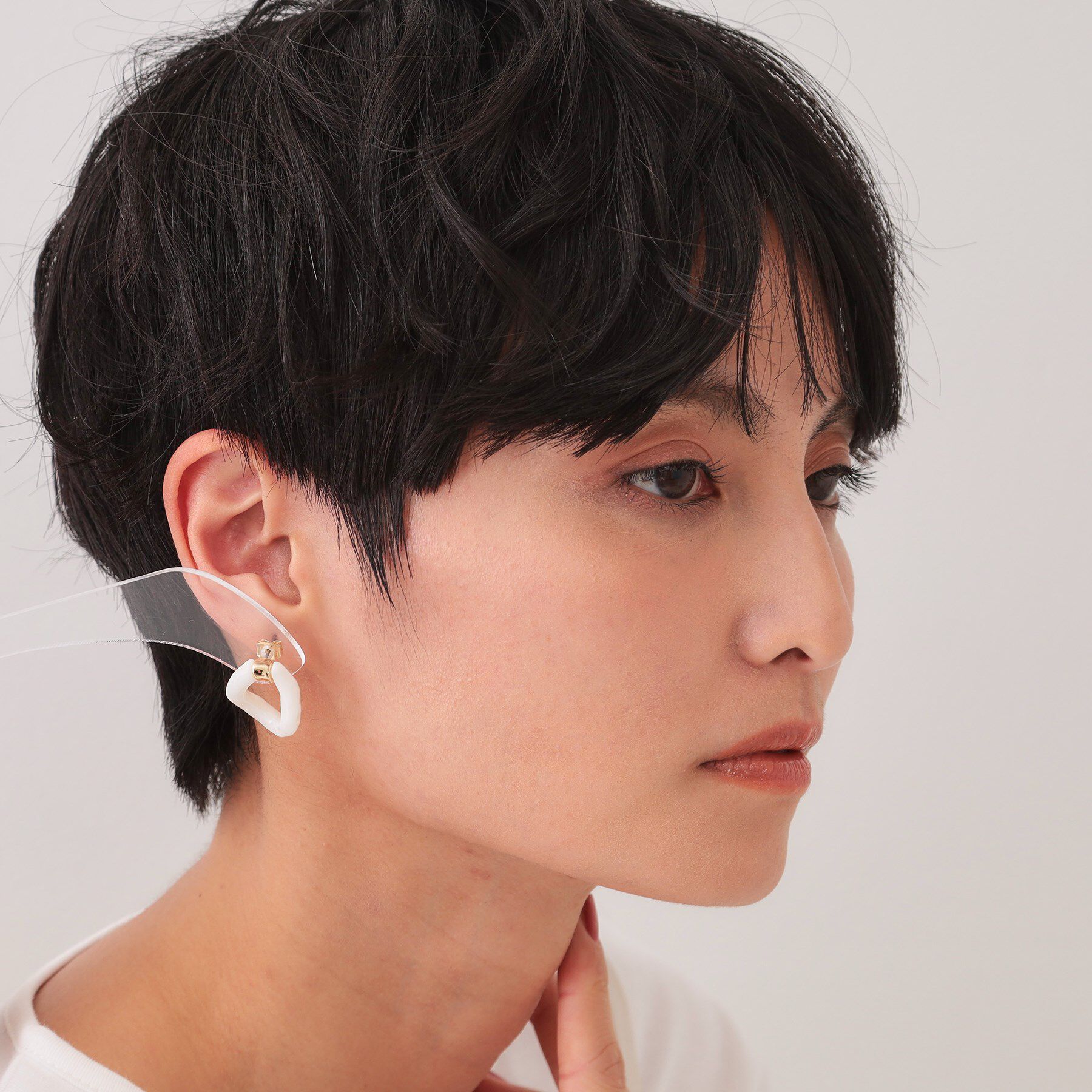 OPAQUE.CLIP「モノトーンリングピアス」|ピアス|