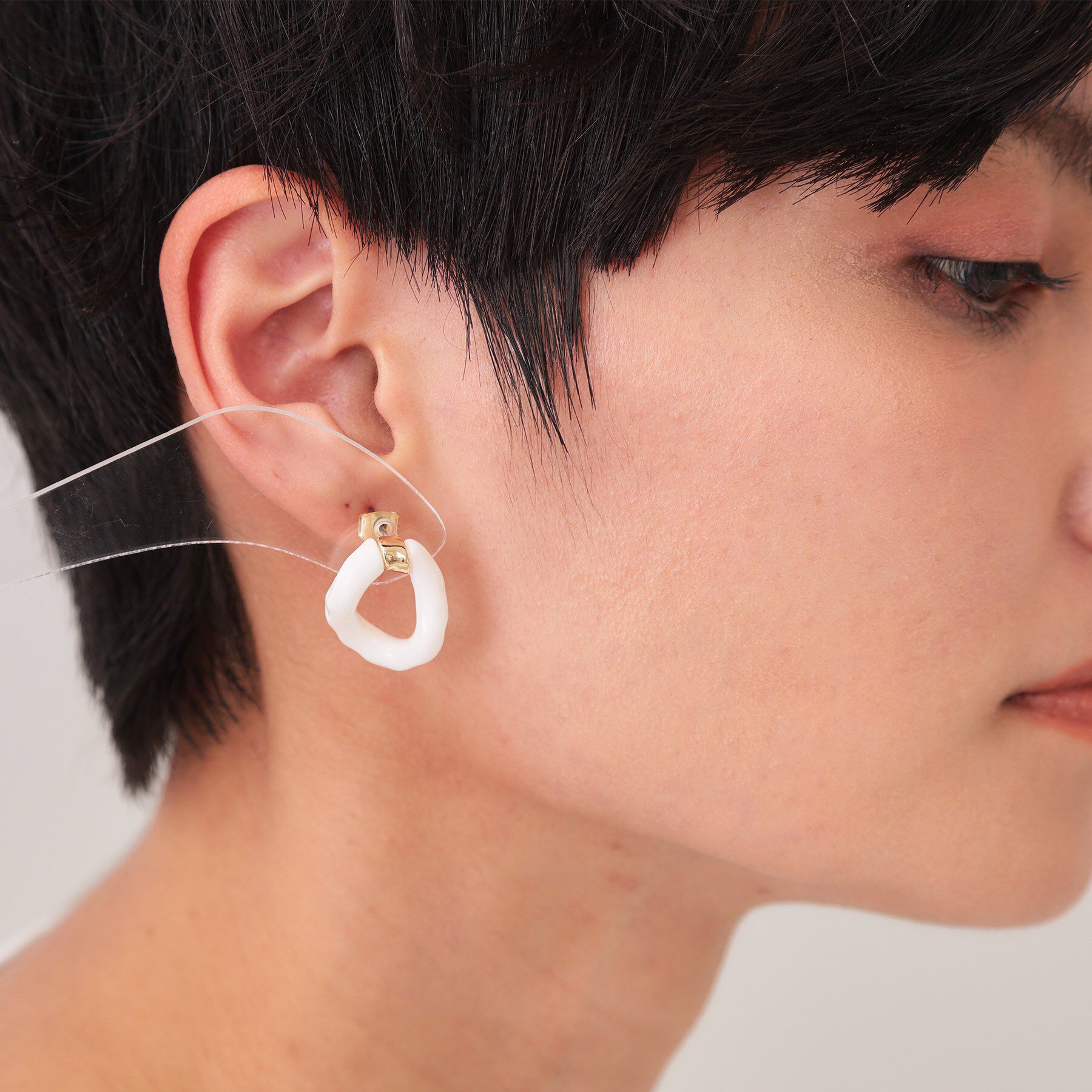 OPAQUE.CLIP「モノトーンリングピアス」|ピアス|