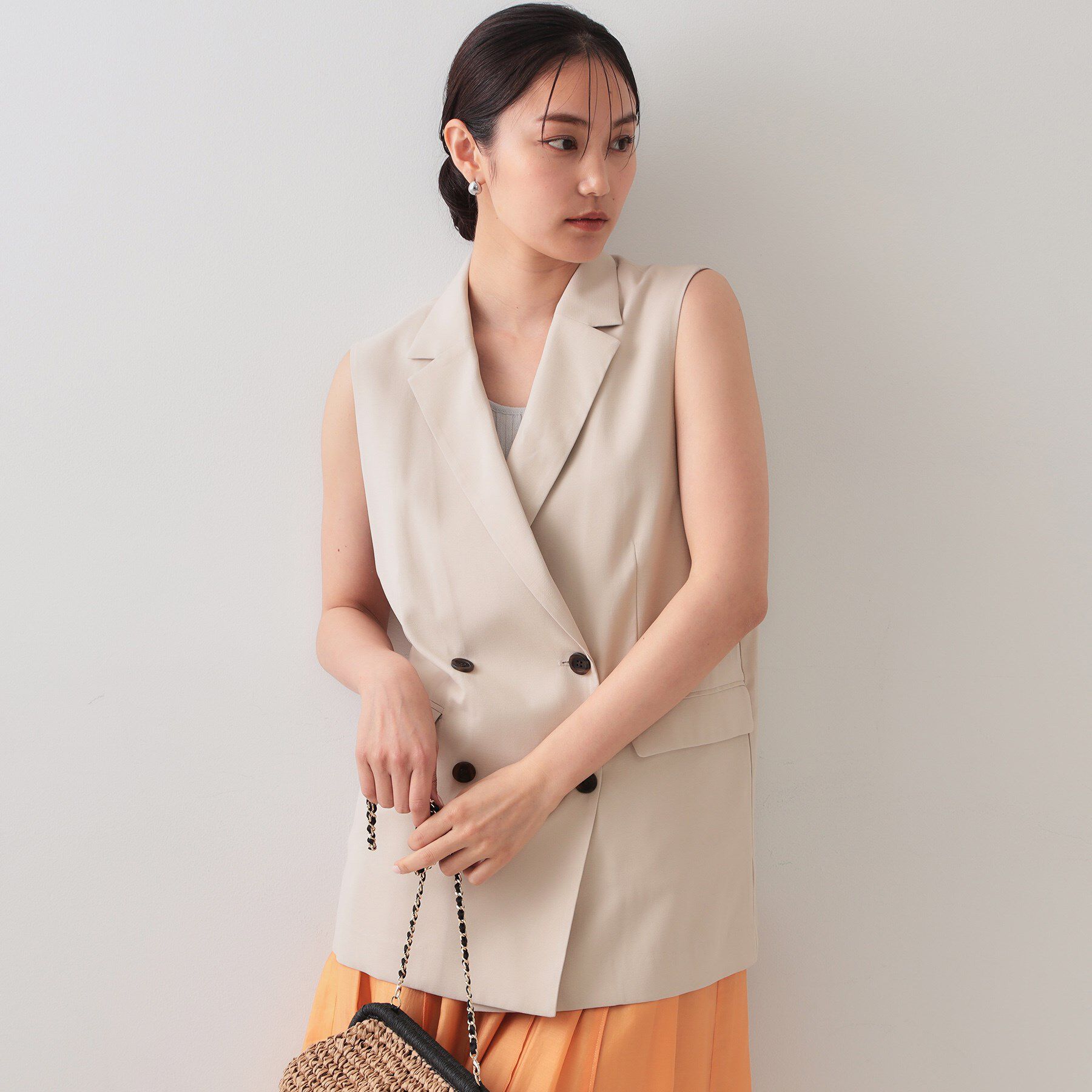 OPAQUE.CLIP「《美人百花掲載》テーラードジレ/セットアップ対応【洗える】」|ベスト・ジレ|