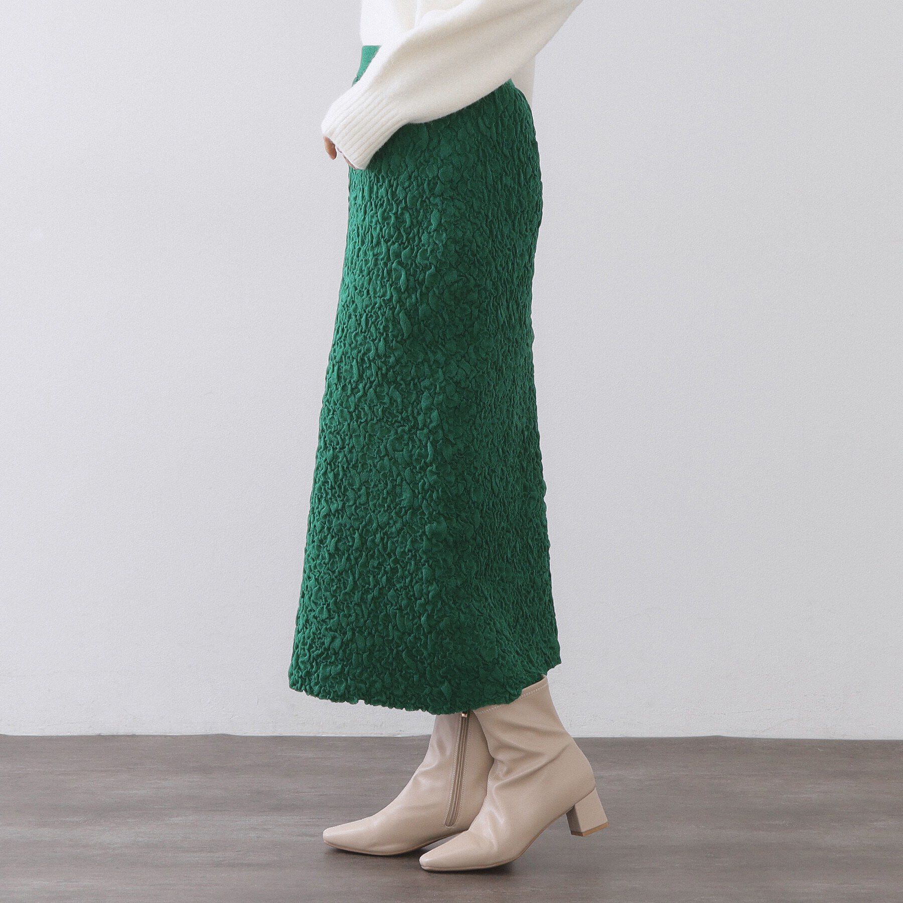 OPAQUE.CLIP「ジャカード編みニットナロースカート【洗える】」|スカート|