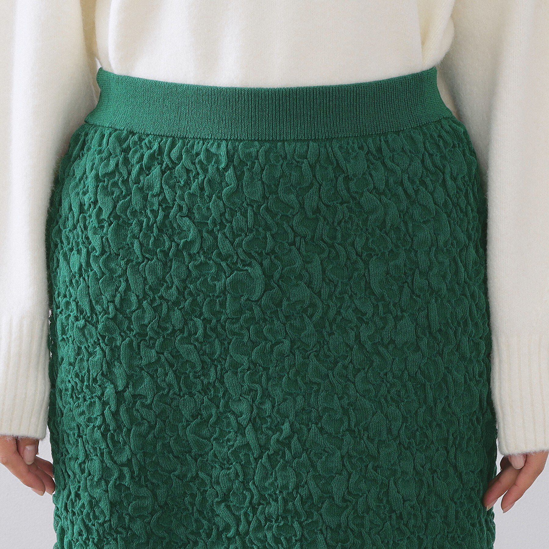 OPAQUE.CLIP「ジャカード編みニットナロースカート【洗える】」|スカート|