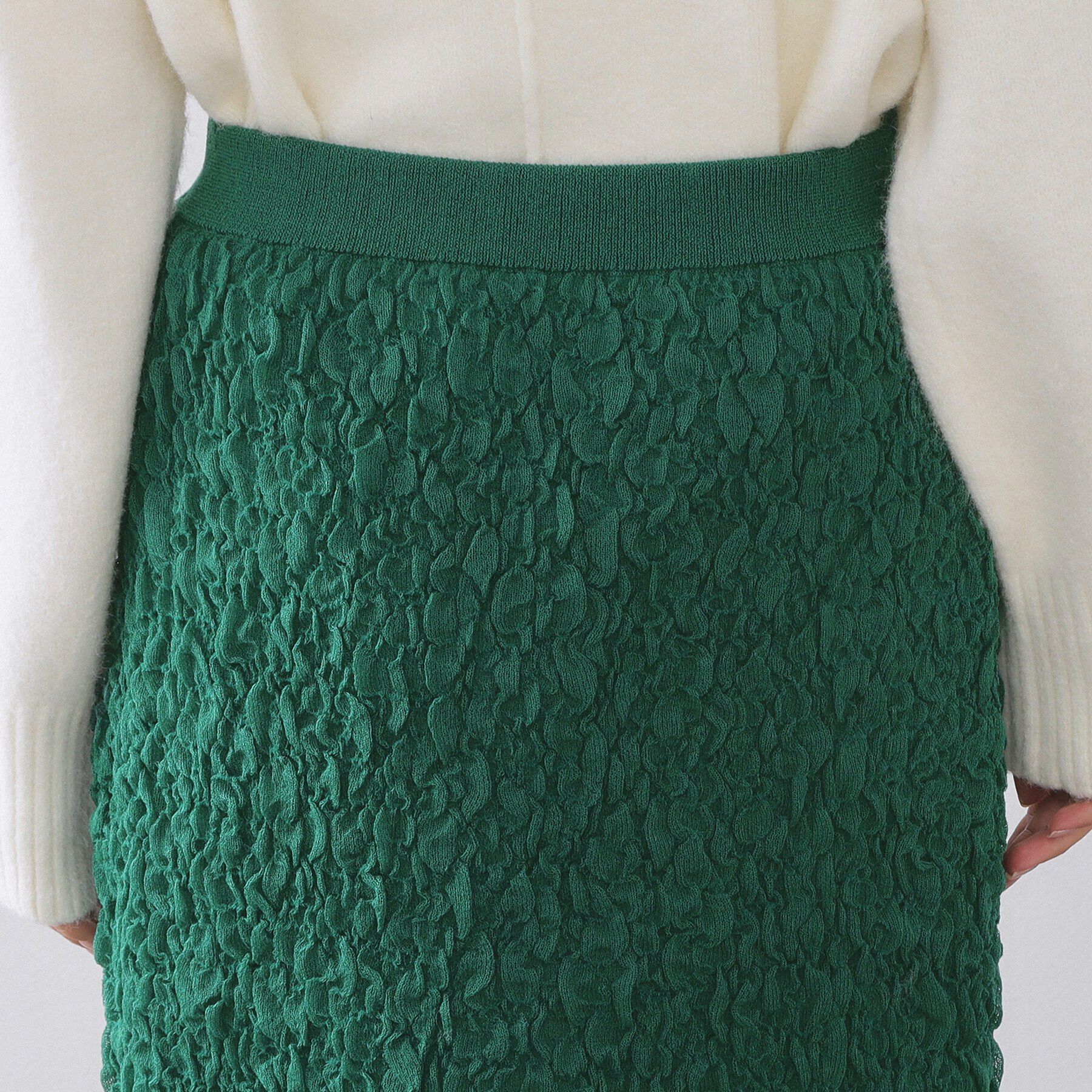 OPAQUE.CLIP「ジャカード編みニットナロースカート【洗える】」|スカート|