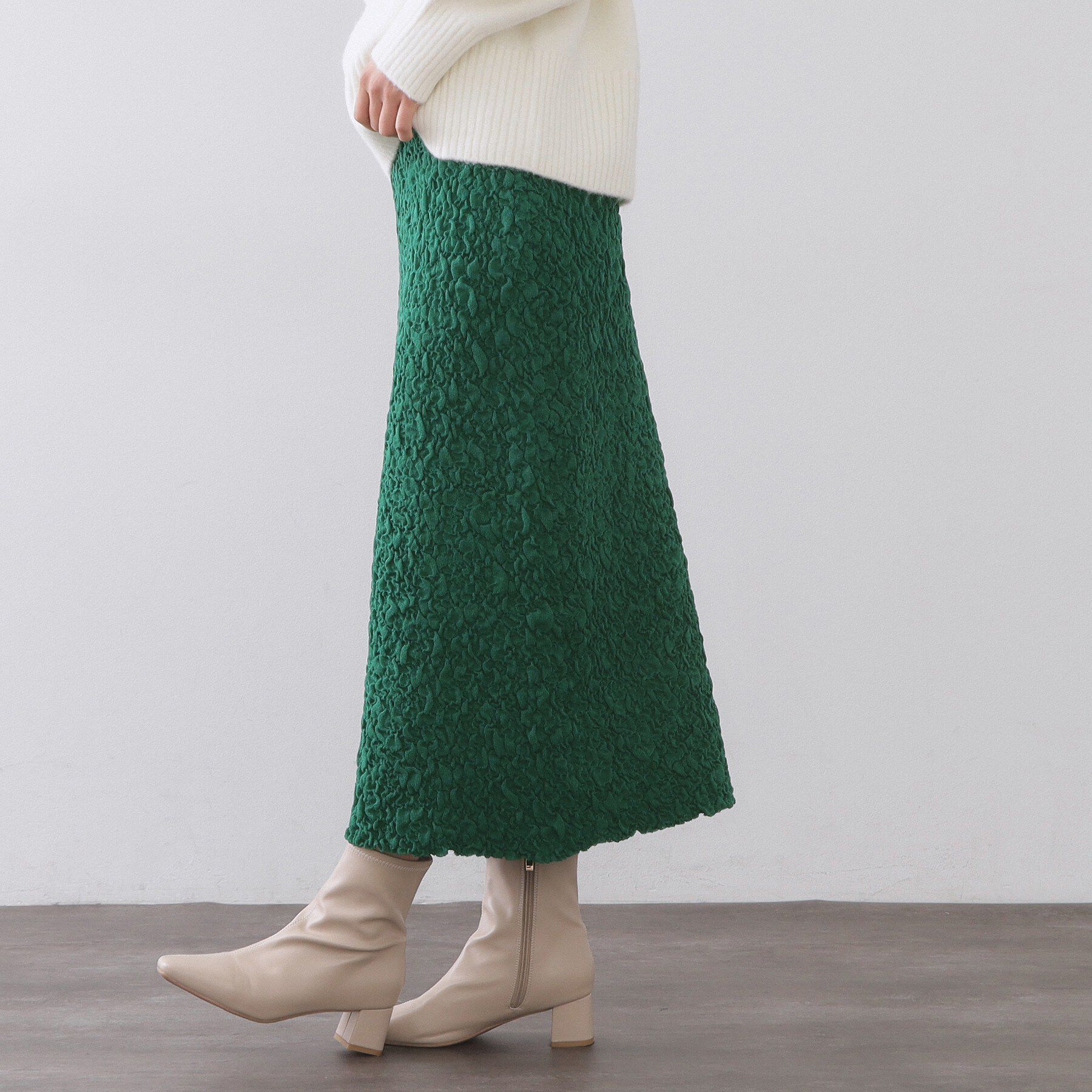 OPAQUE.CLIP「ジャカード編みニットナロースカート【洗える】」|スカート|