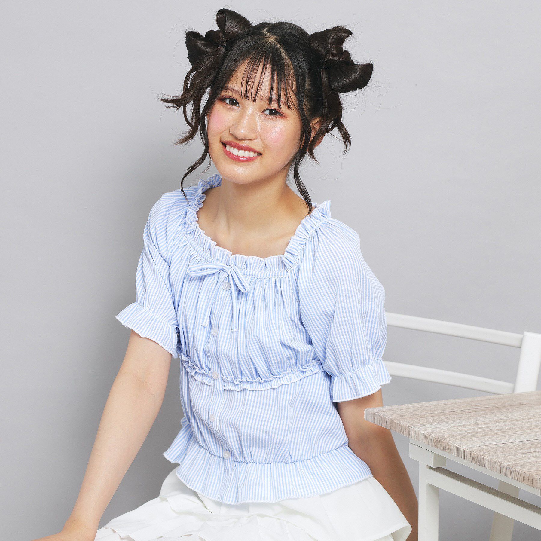 PINK-latte「オフショル2WAYブラウス」|シャツ・ブラウス|サックスブルー(29