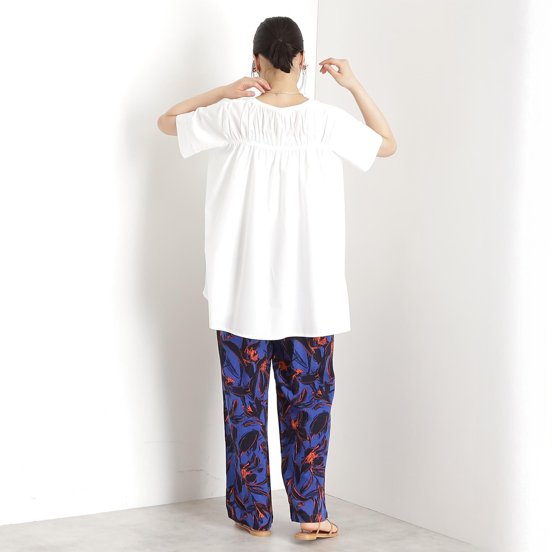 THE SHOP TK「切替バックギャザーチュニック【洗濯機OK/接触冷感/UV】」|チュニック|