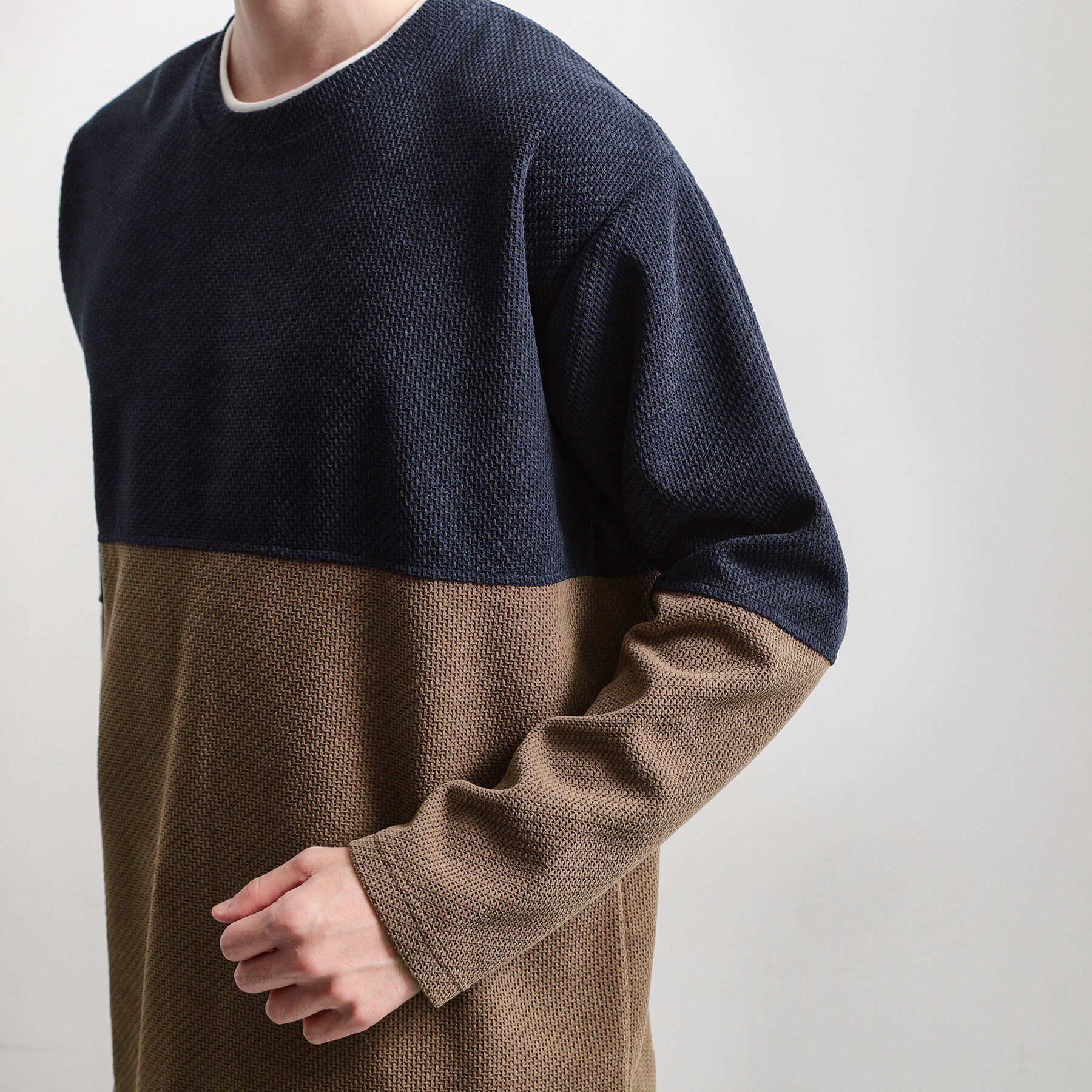 THE SHOP TK「バイカラー モール風長袖Tシャツ」|Tシャツ・カットソー|