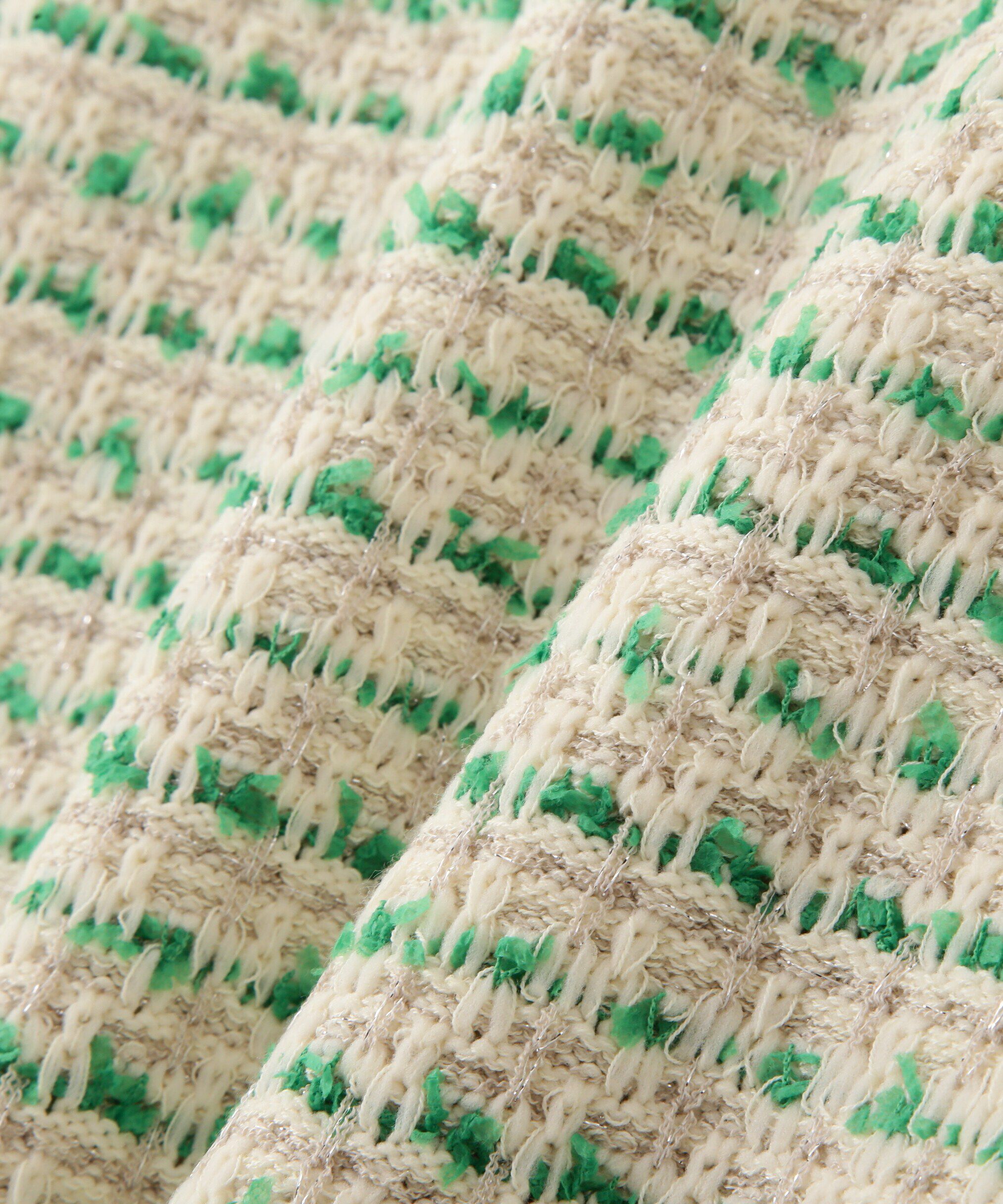  「ツイードライクロングニットブルゾン」|ニット・セーター|