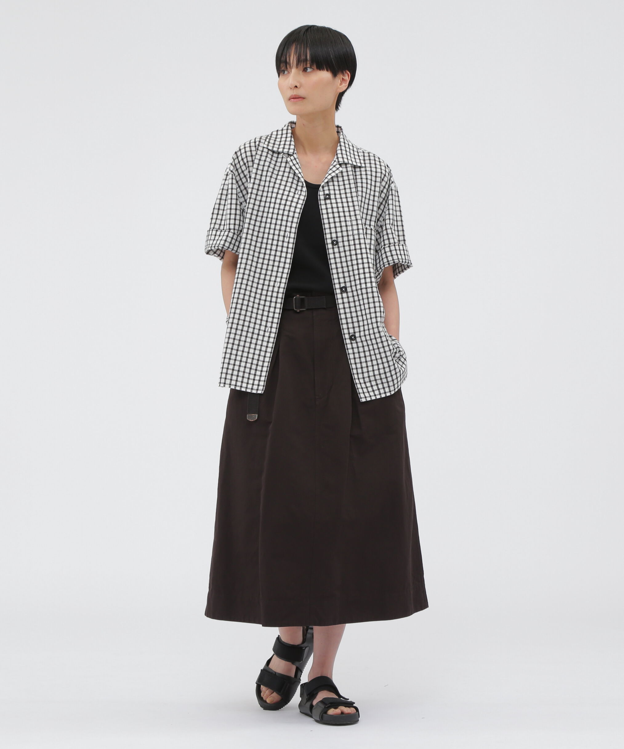 MHL.「LIGHTWEIGHT COTTON LINEN TWILL SKIRT」|スカート|