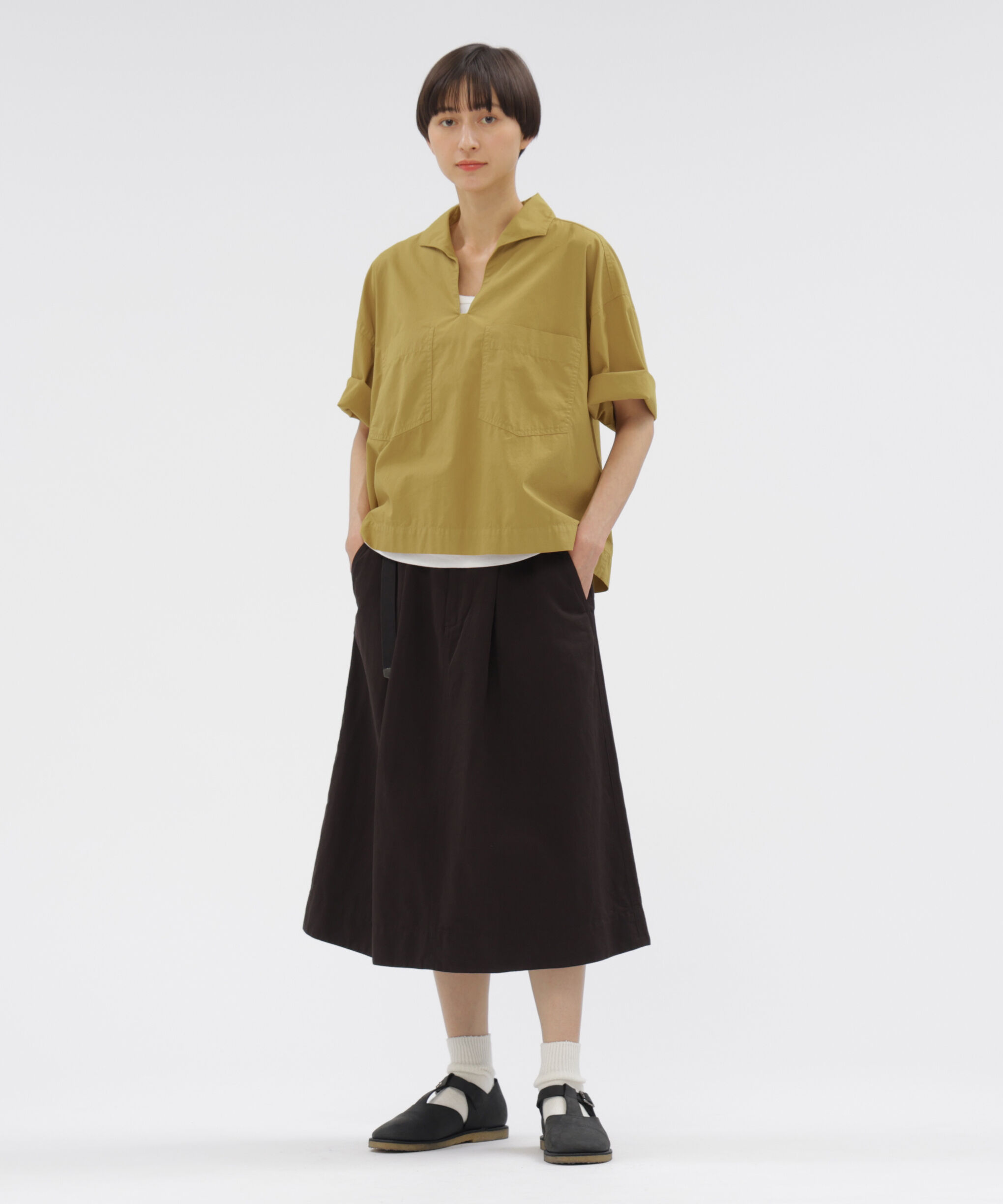 MHL.「LIGHTWEIGHT COTTON LINEN TWILL SKIRT」|スカート|