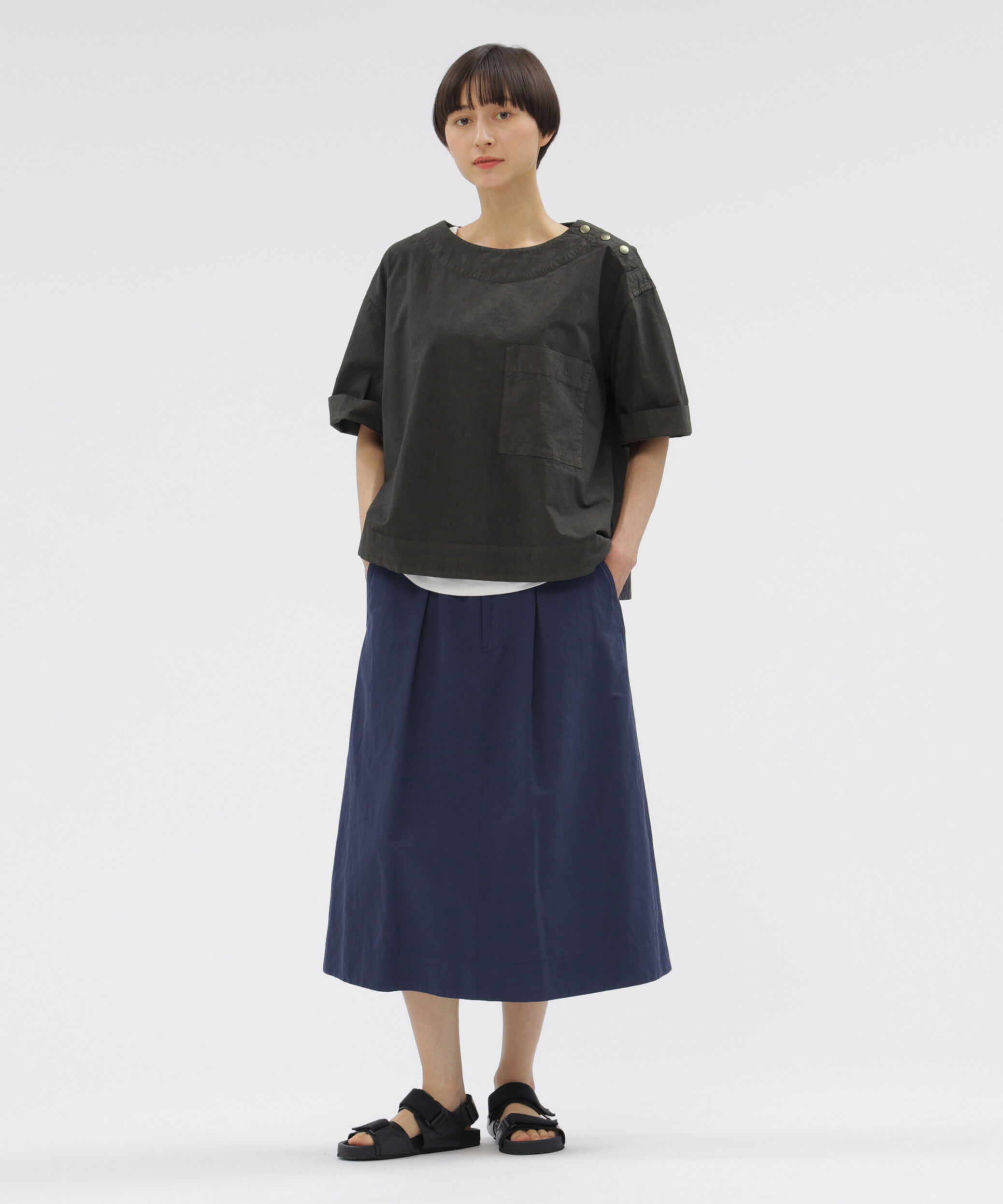 MHL.「LIGHTWEIGHT COTTON LINEN TWILL SKIRT」|スカート|