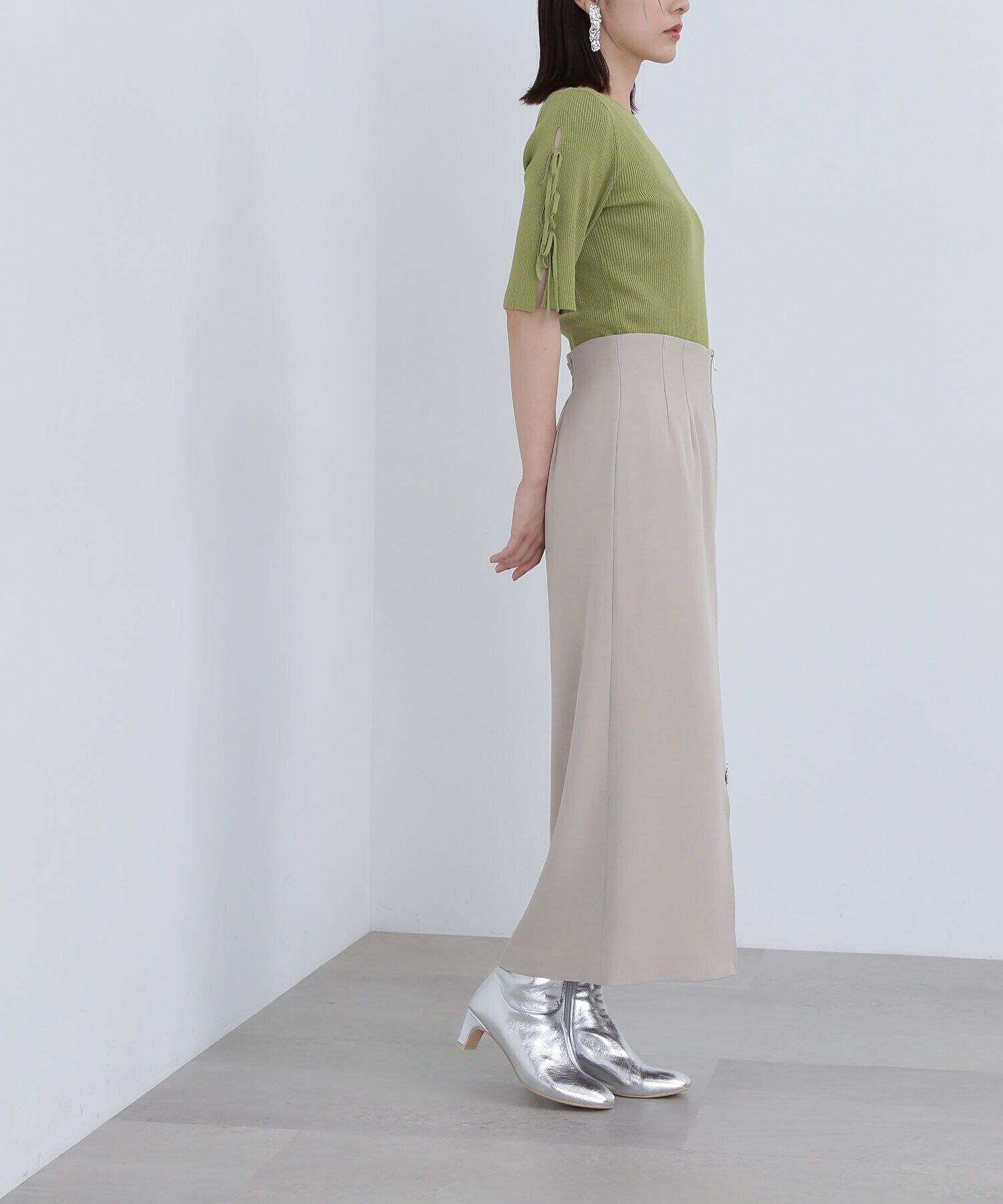  「フロントジップナロースカート」|スカート|