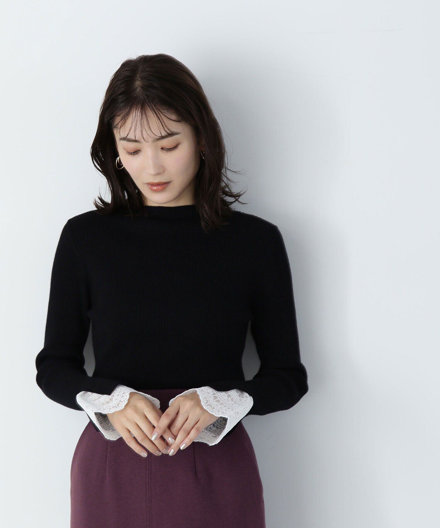  「レースカフスリブニット　24AW」|ニット・セーター|