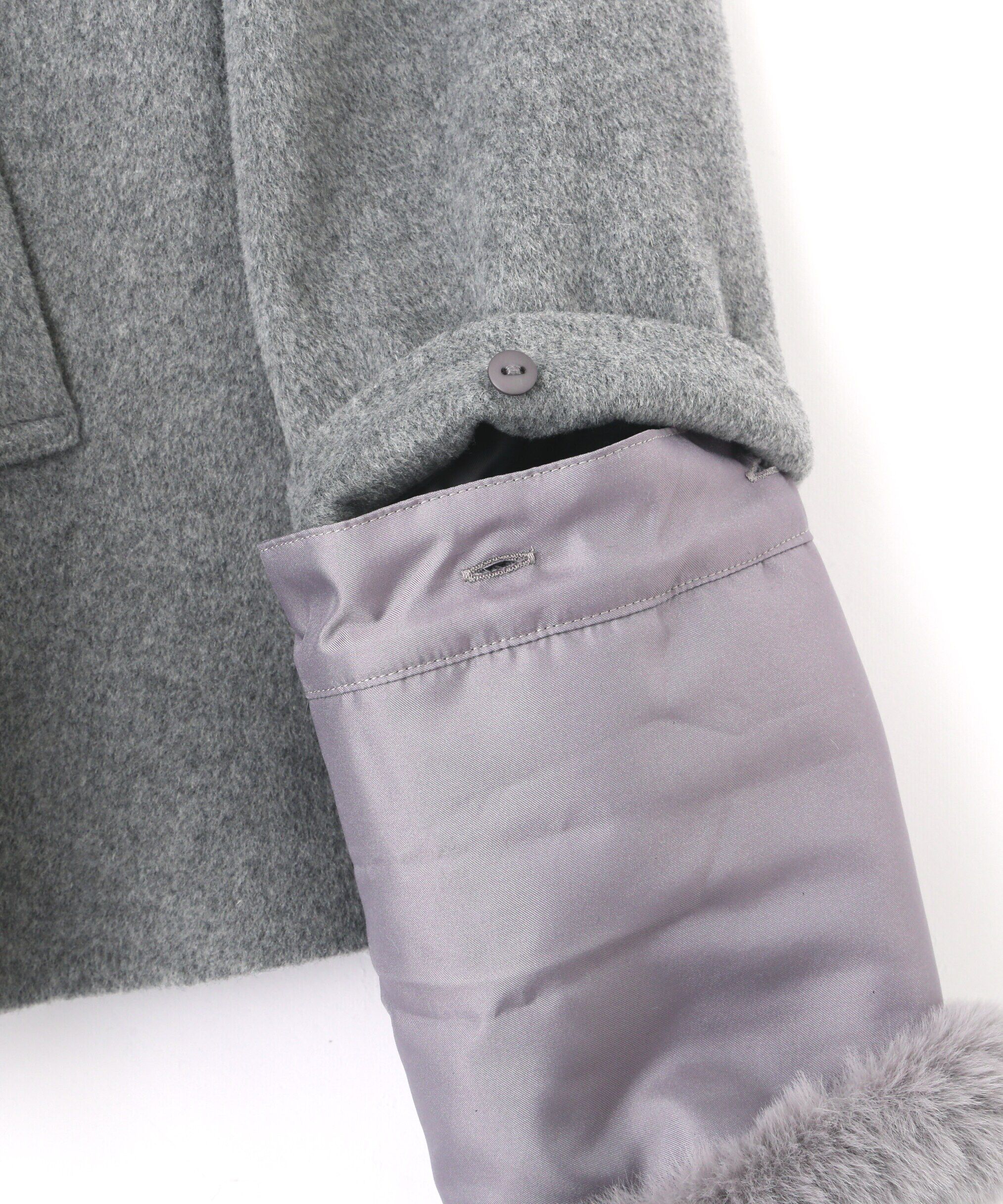  「フェイクファースリーブハーフコート　24AW」|ブルゾン・スタジャン|