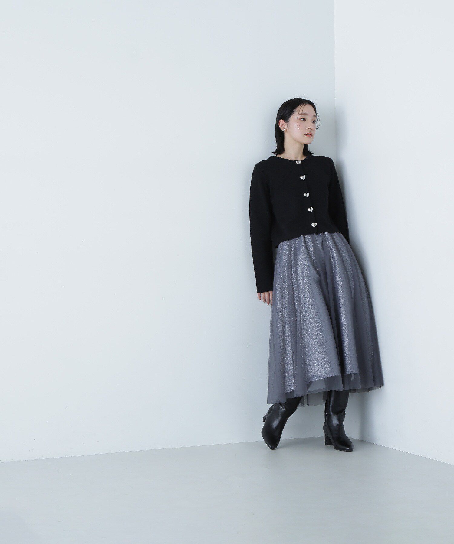  「チュールレイヤードラメフレアスカート」|スカート|