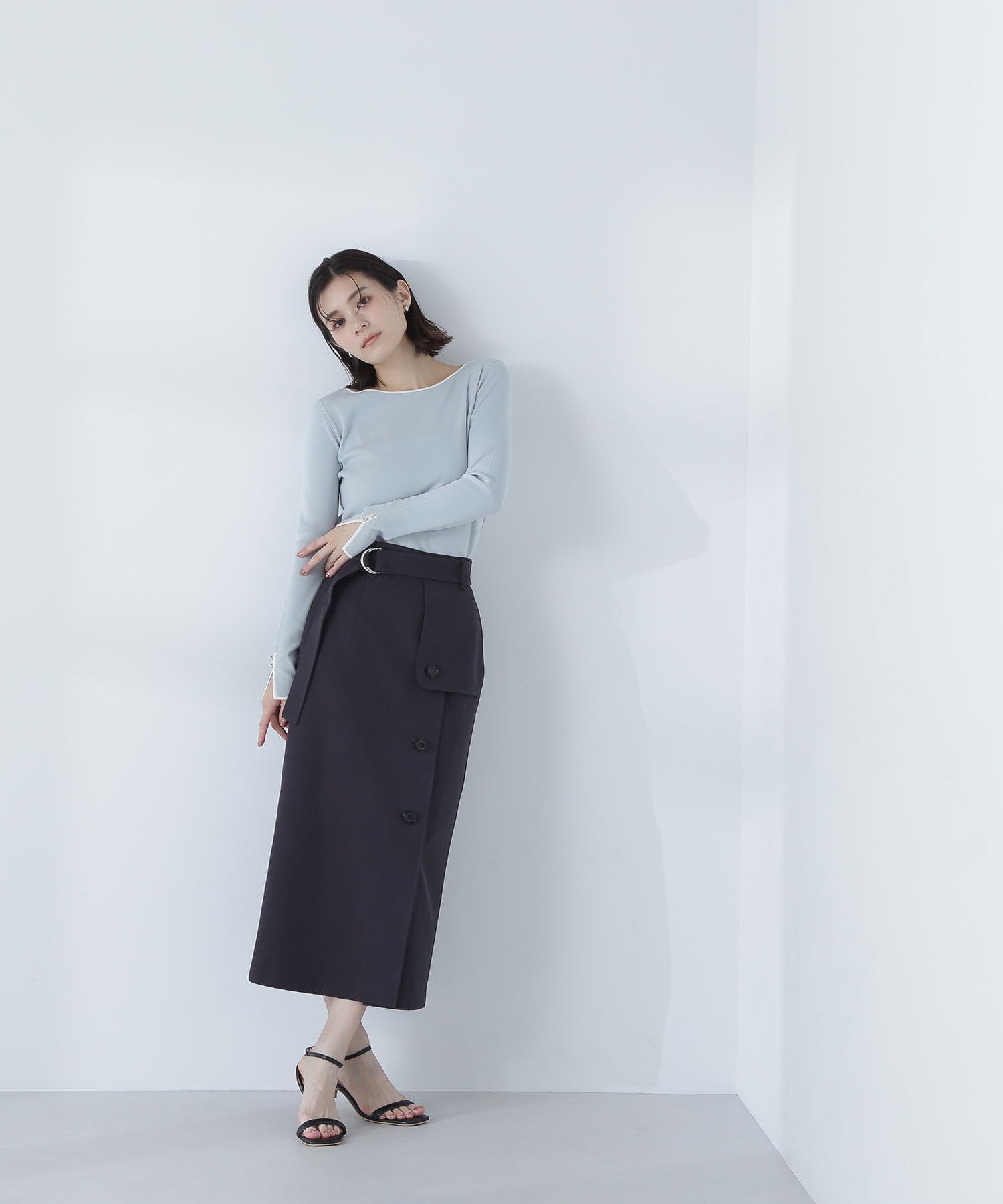  「トレンチディテールナロースカート」|スカート|