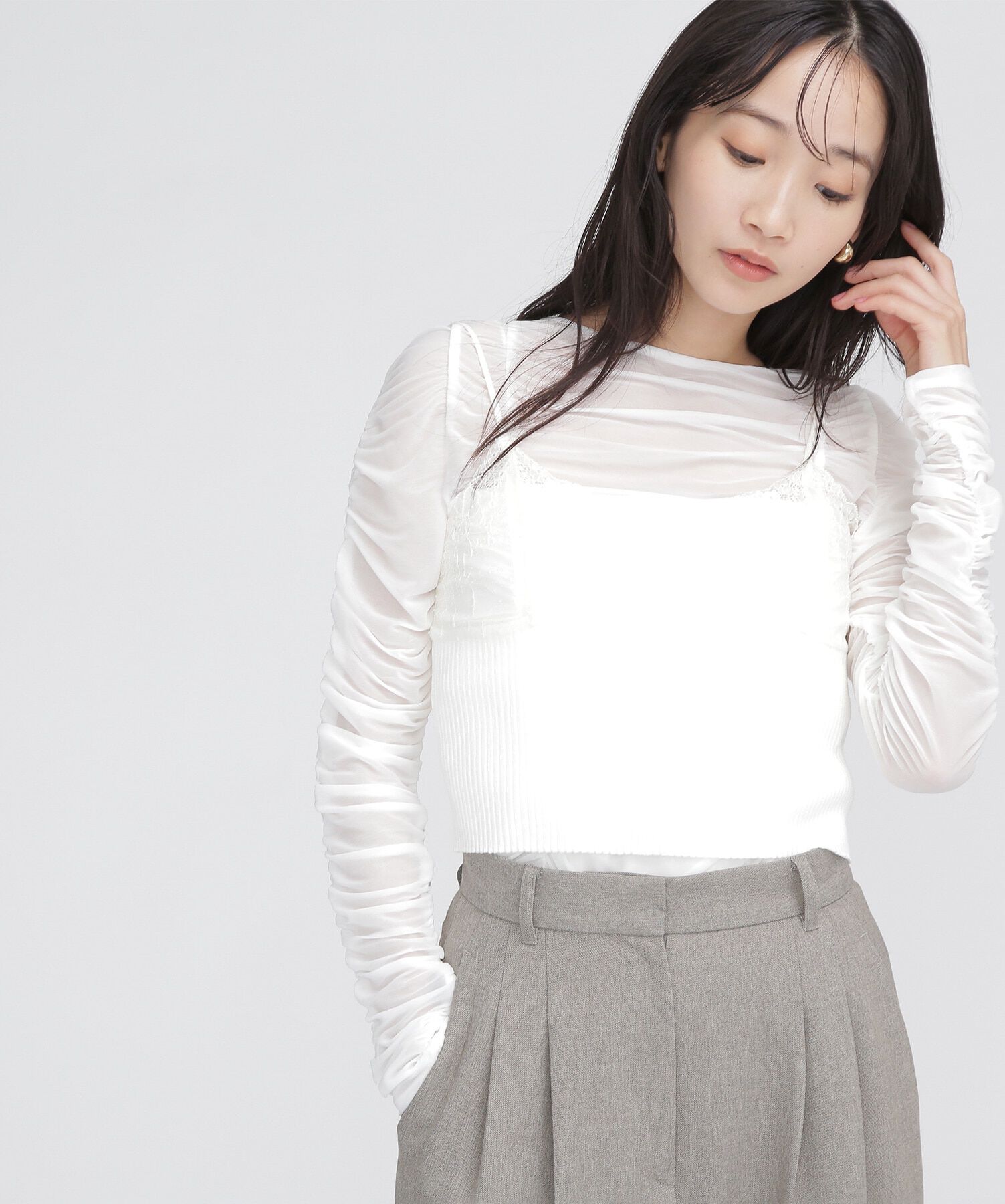  「シャーリングシアートップス」|Tシャツ・カットソー|