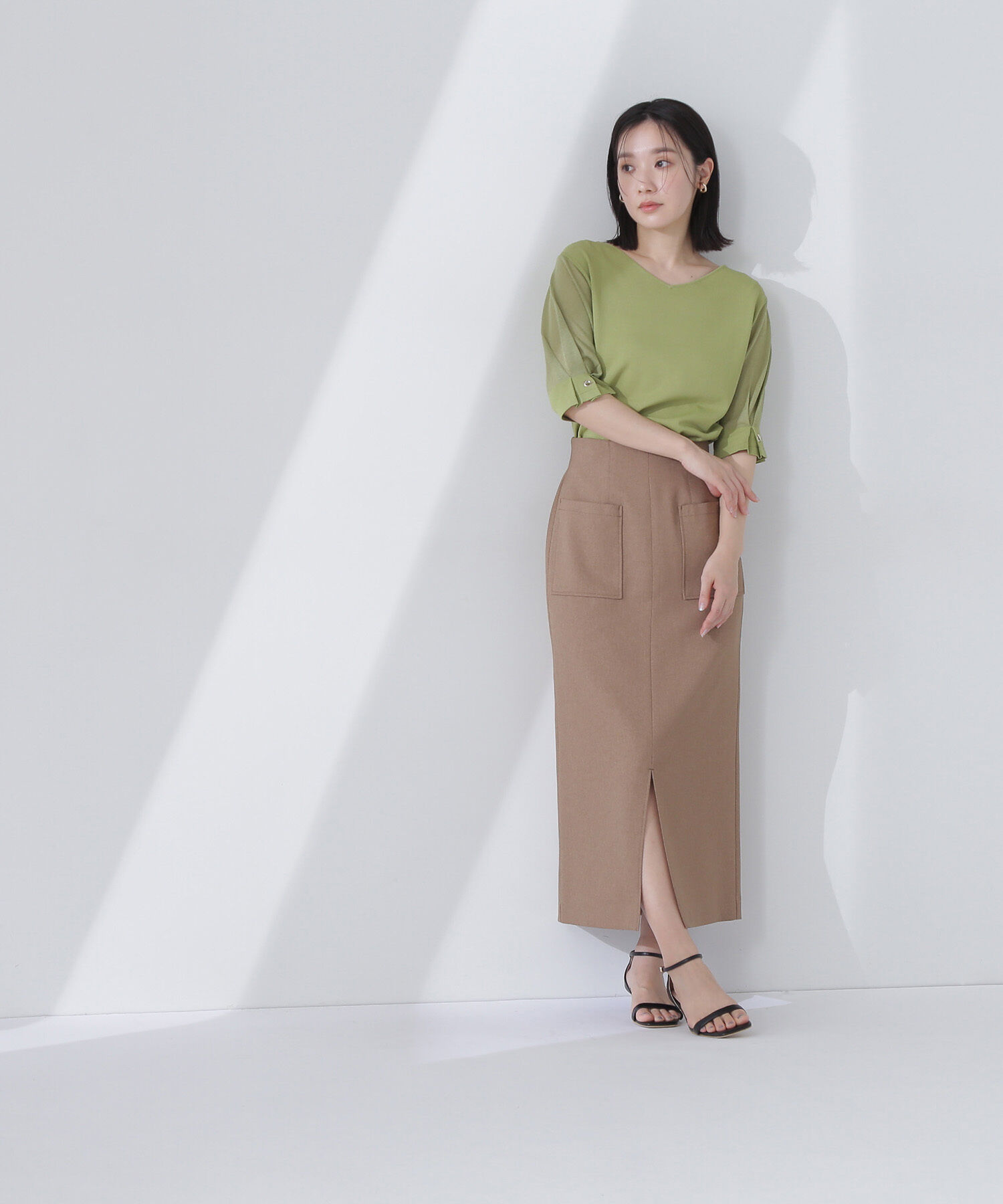  「アウトポケットナロースカート」|スカート|