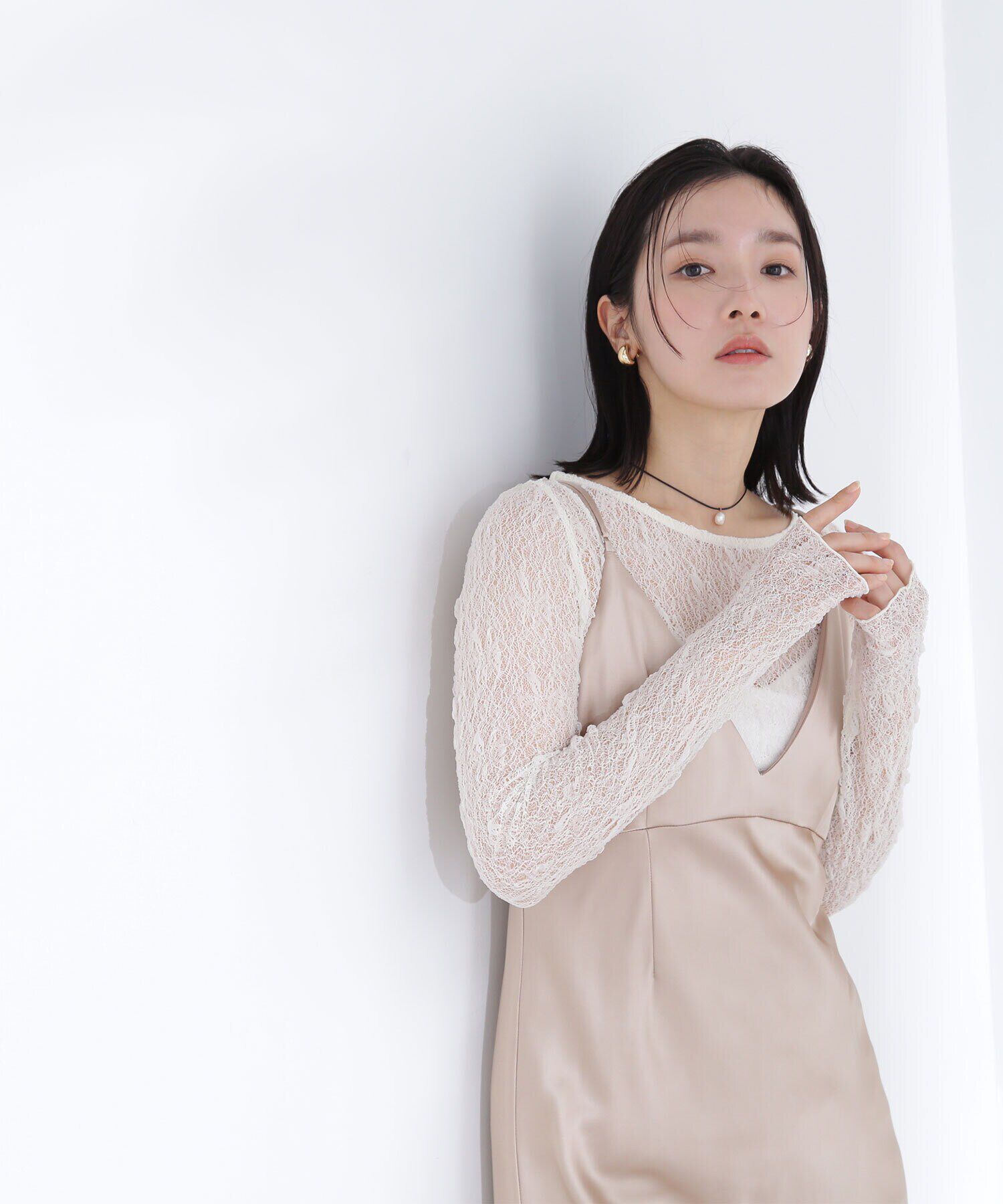  「ソフトシアーレースカットソー」|Tシャツ・カットソー|オフ1