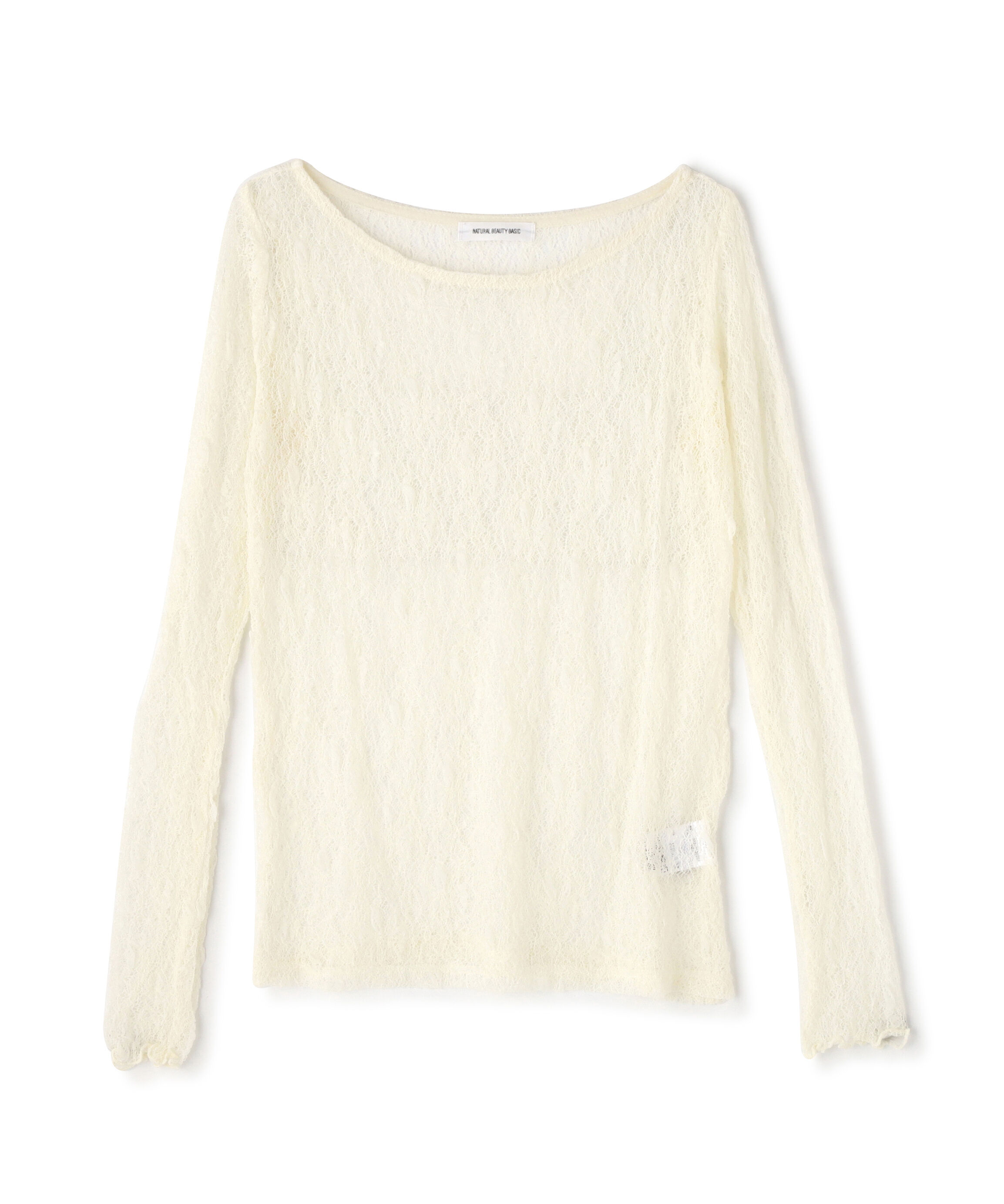  「ソフトシアーレースカットソー」|Tシャツ・カットソー|