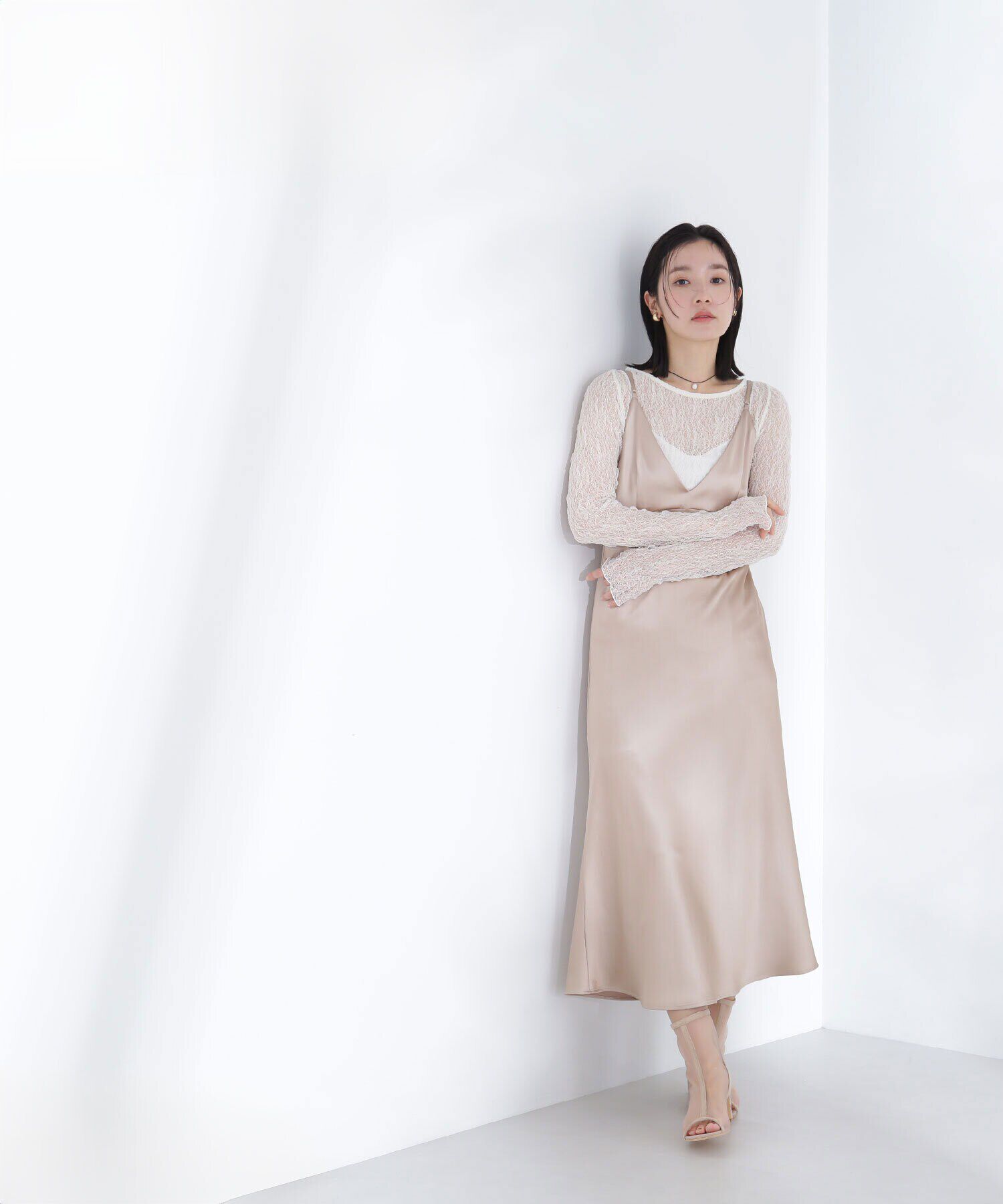  「ソフトシアーレースカットソー」|Tシャツ・カットソー|