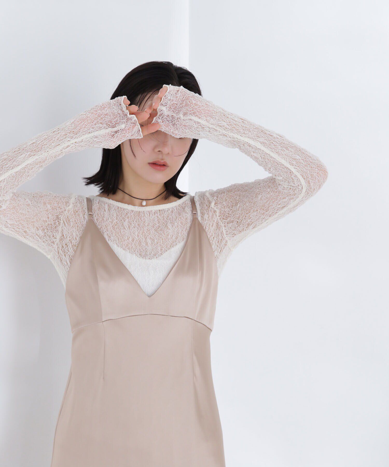  「ソフトシアーレースカットソー」|Tシャツ・カットソー|