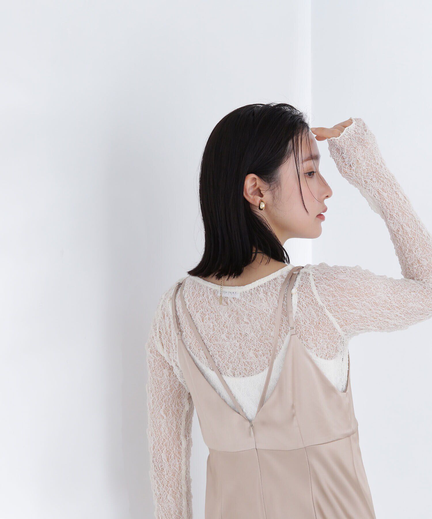  「ソフトシアーレースカットソー」|Tシャツ・カットソー|