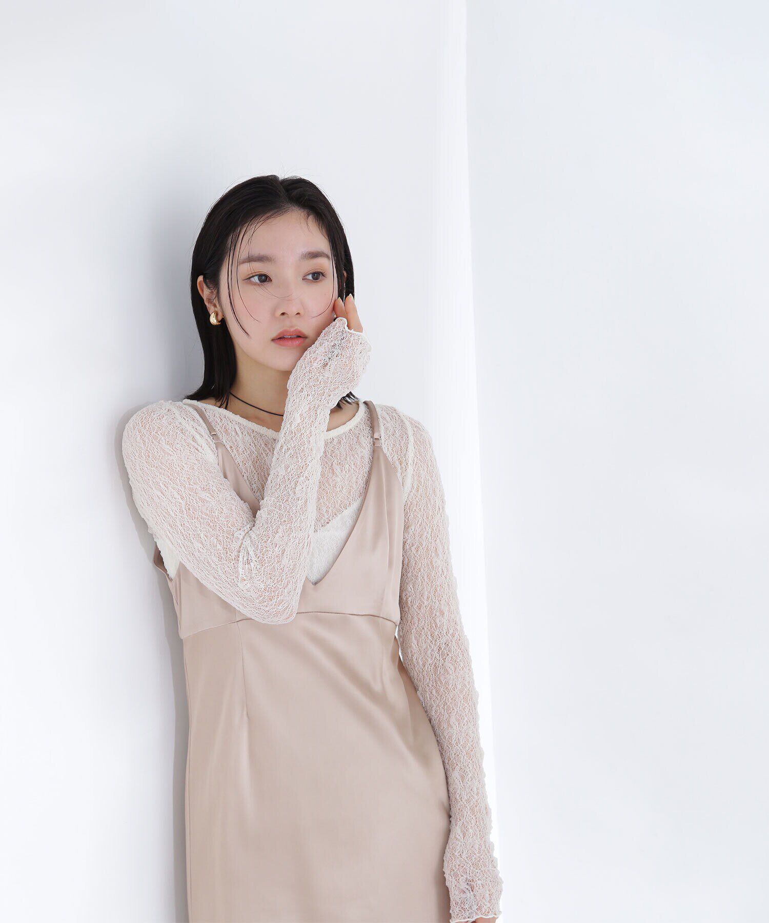  「ソフトシアーレースカットソー」|Tシャツ・カットソー|