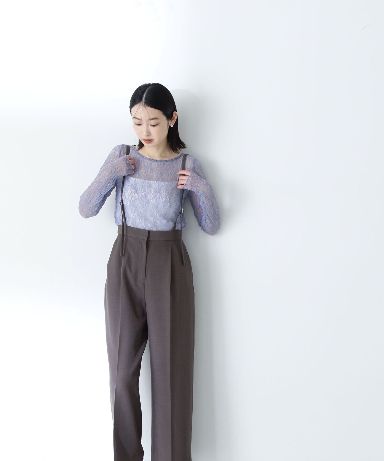  「ソフトシアーレースカットソー」|Tシャツ・カットソー|