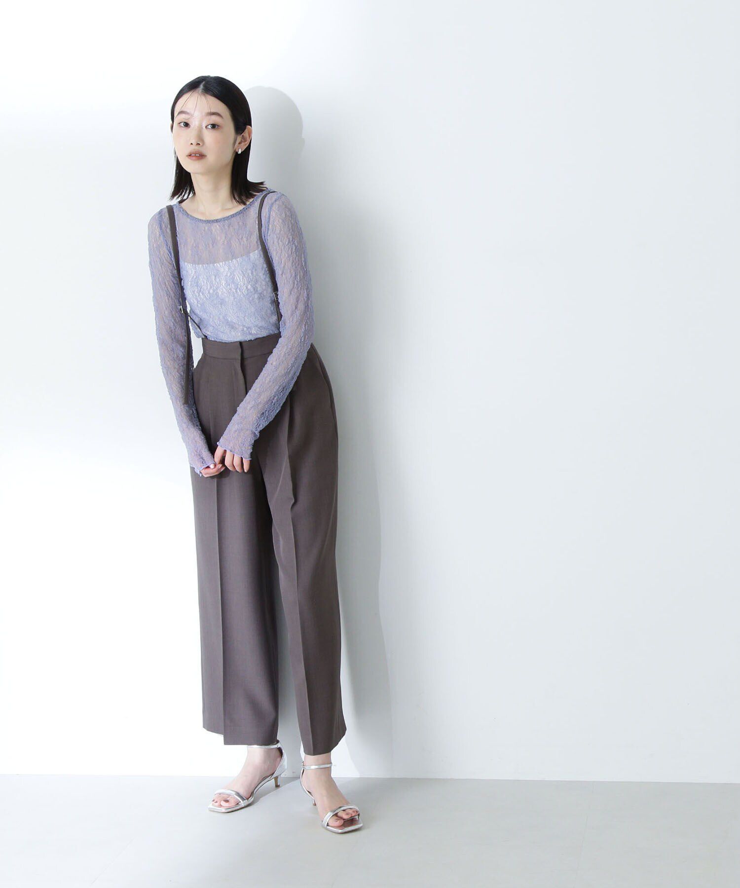  「ソフトシアーレースカットソー」|Tシャツ・カットソー|