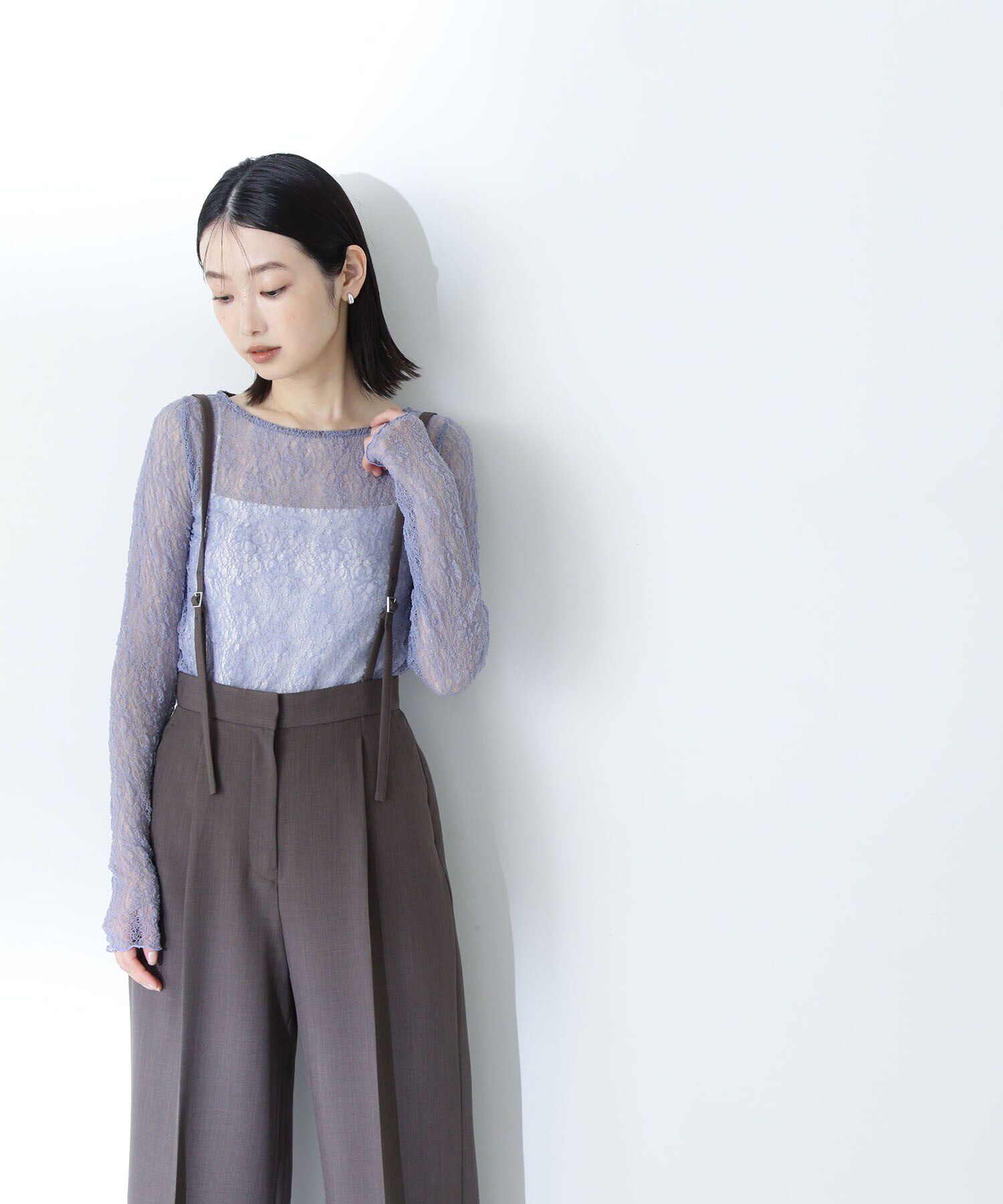  「ソフトシアーレースカットソー」|Tシャツ・カットソー|