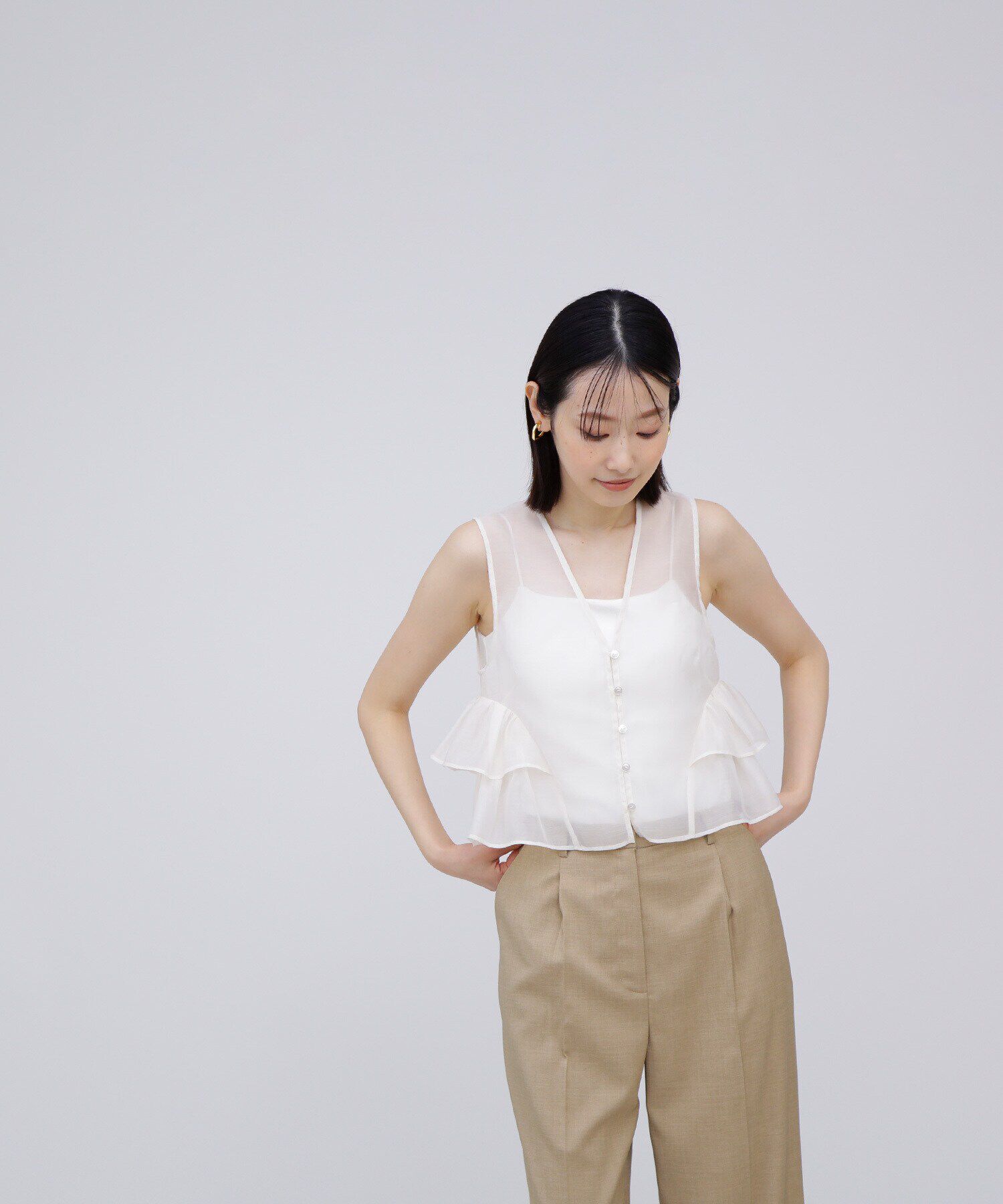  「シアーティアードフリルブラウス」|シャツ・ブラウス|