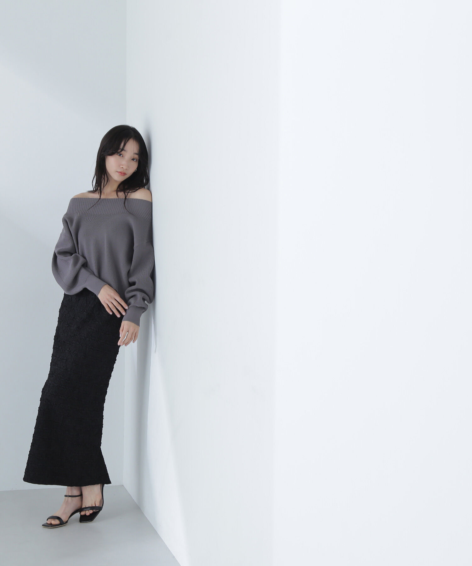  「ふくれジャガードタイトスカート」|スカート|クロ