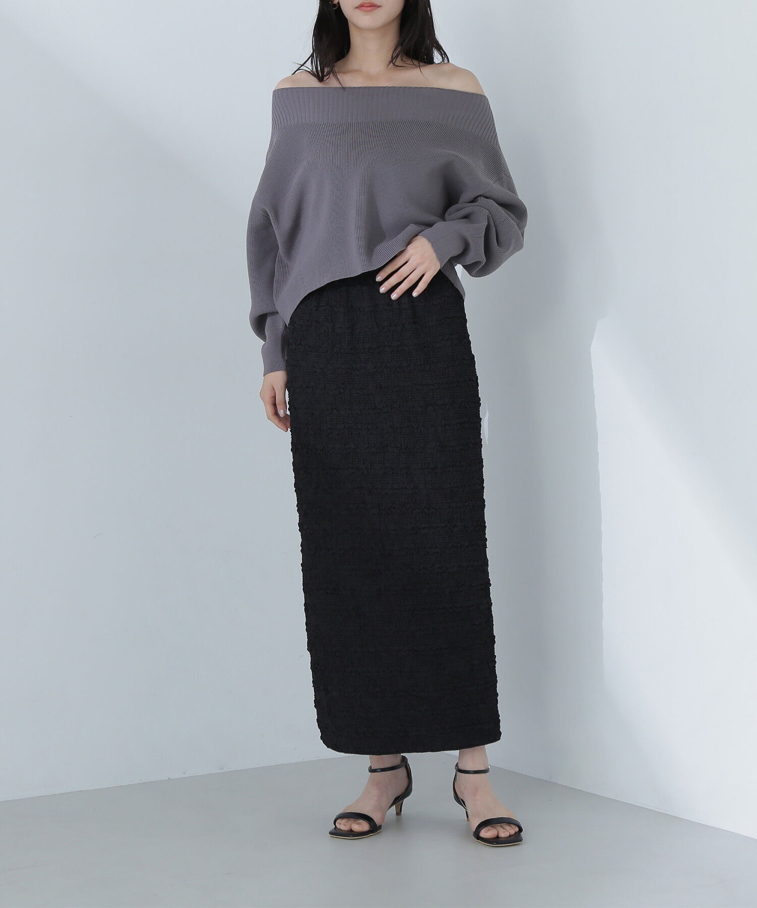  「ふくれジャガードタイトスカート」|スカート|