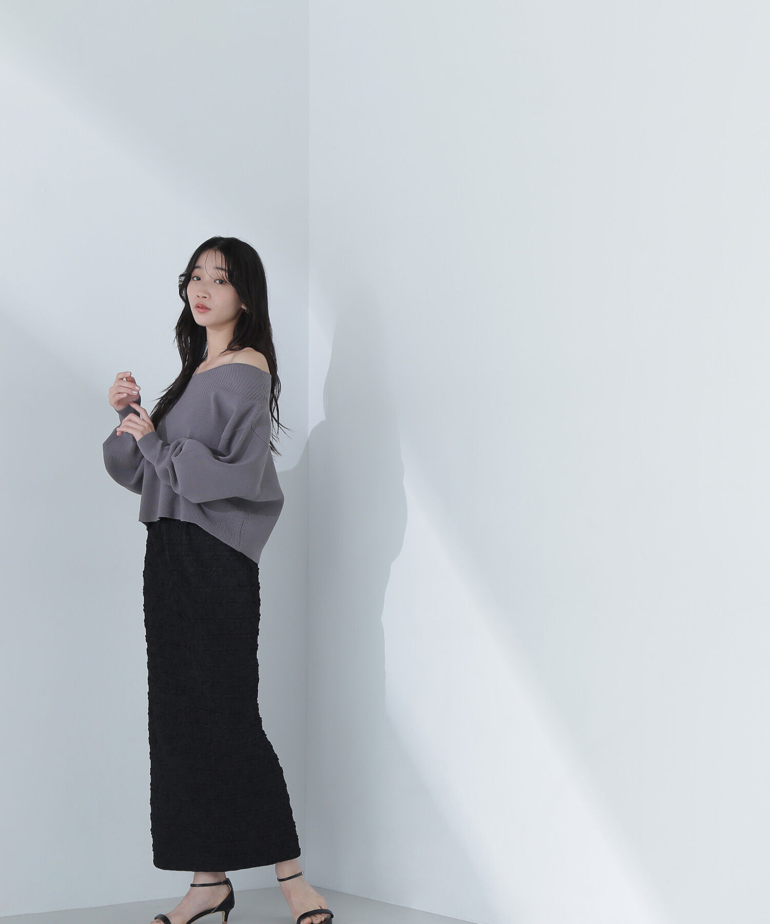  「ふくれジャガードタイトスカート」|スカート|