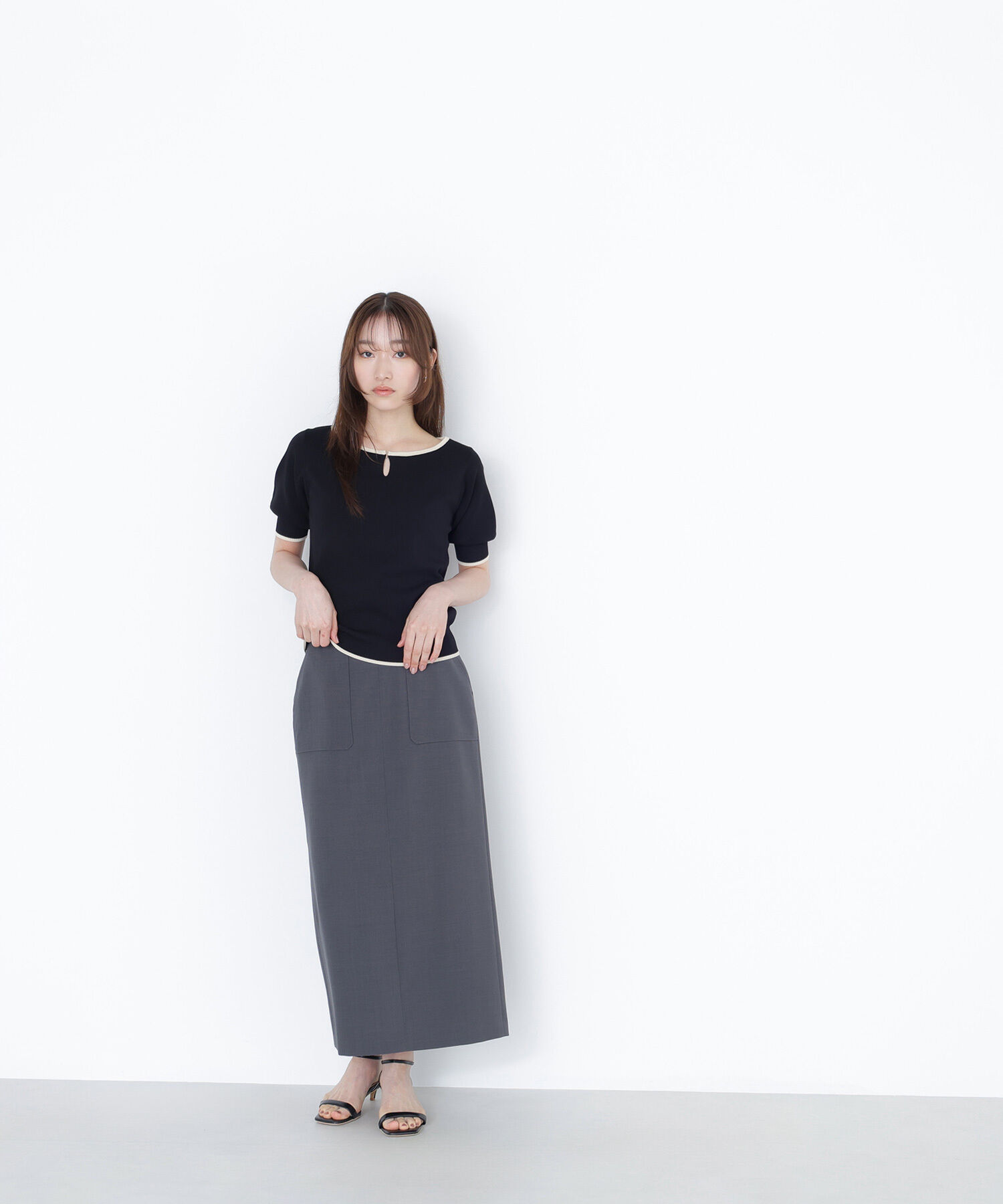  「バイカラーメタルポイントニット」|ニット・セーター|