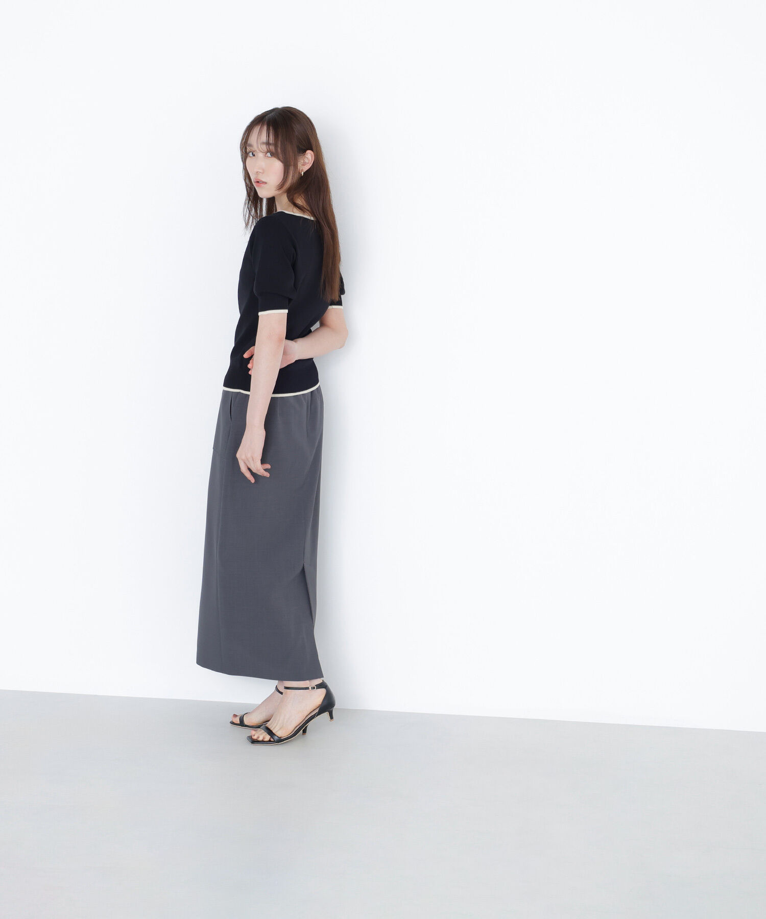  「バイカラーメタルポイントニット」|ニット・セーター|