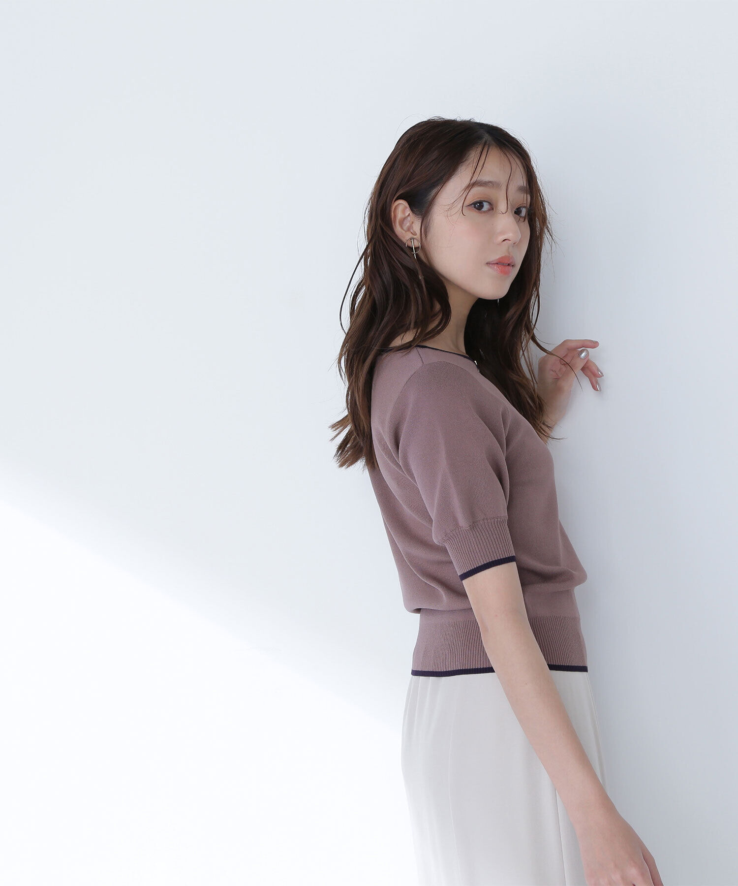  「バイカラーメタルポイントニット」|ニット・セーター|