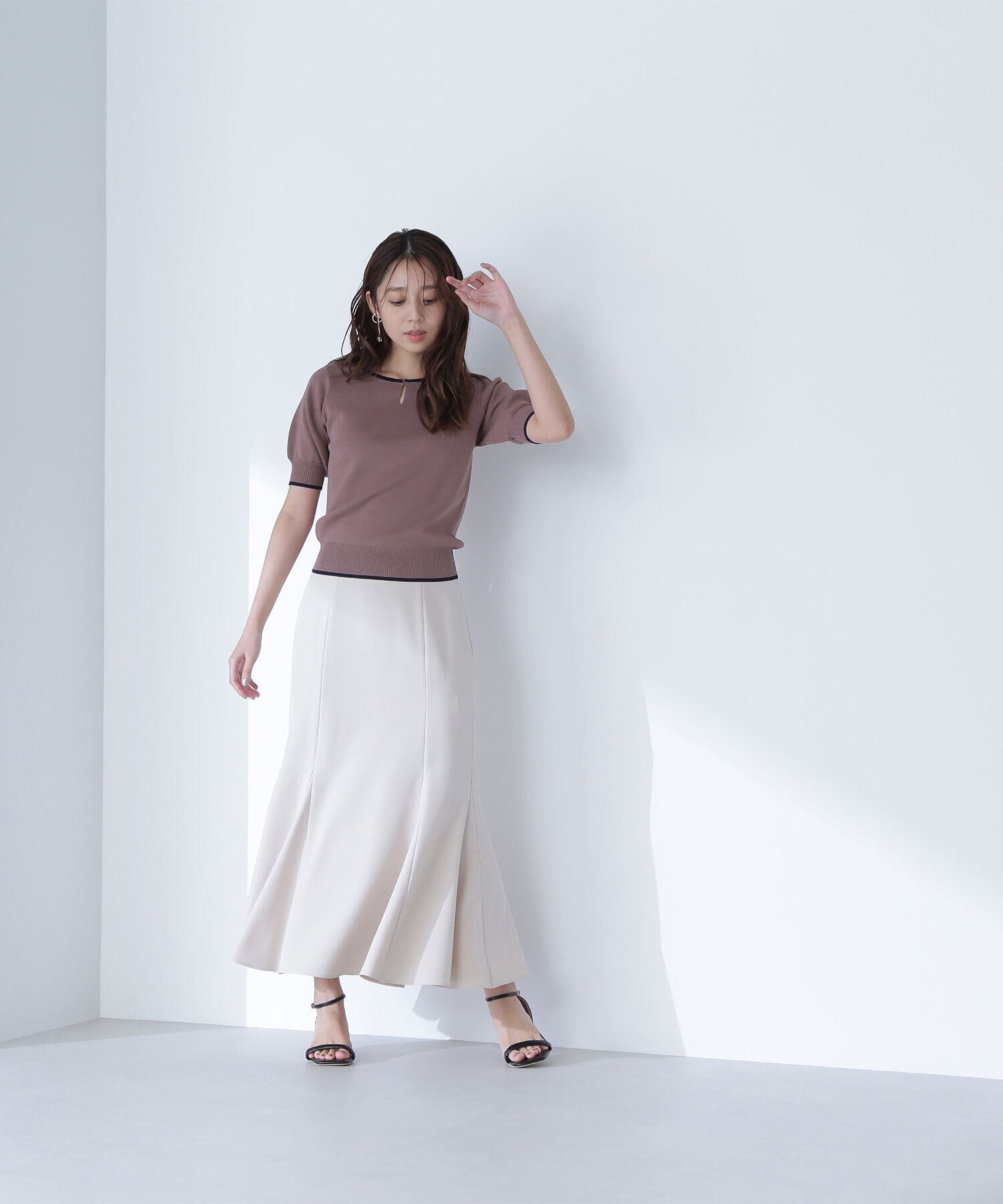  「バイカラーメタルポイントニット」|ニット・セーター|