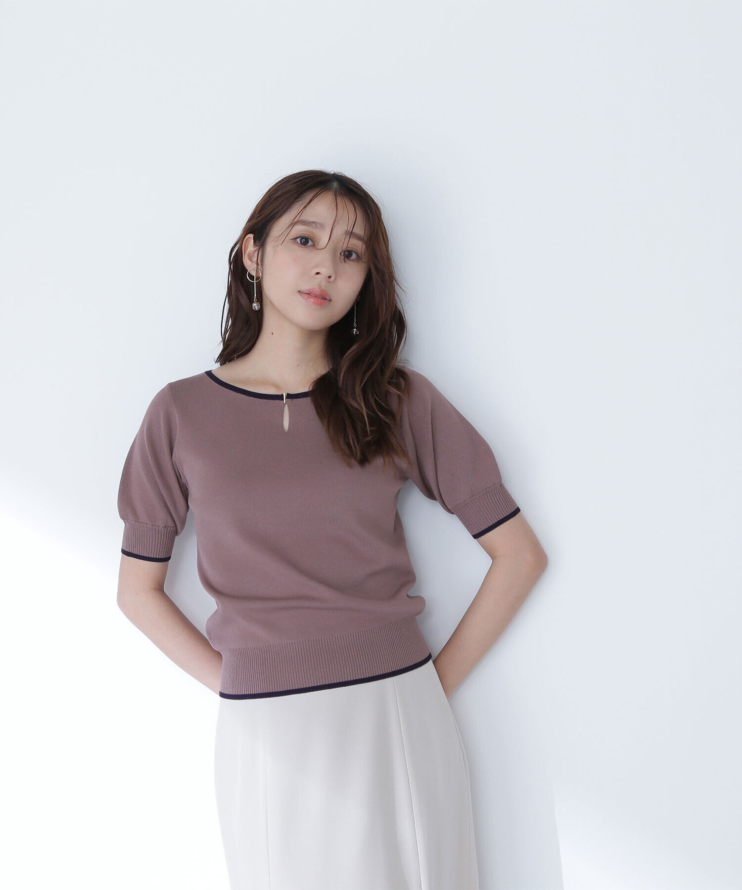  「バイカラーメタルポイントニット」|ニット・セーター|