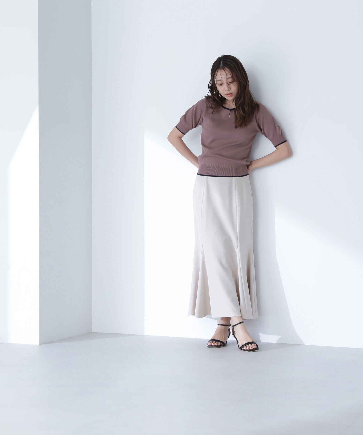  「バイカラーメタルポイントニット」|ニット・セーター|