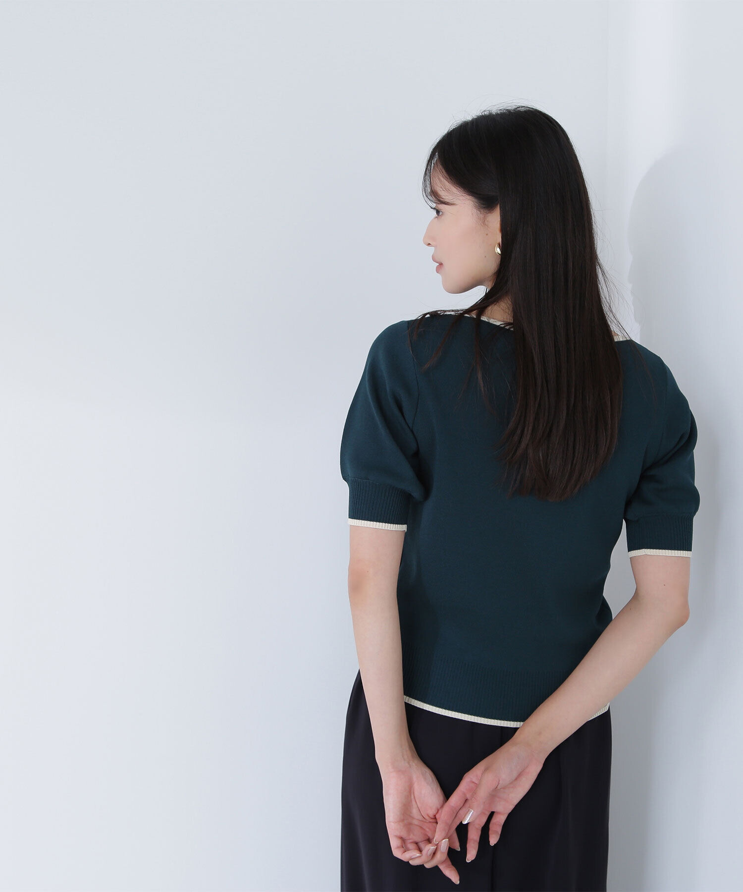  「バイカラーメタルポイントニット」|ニット・セーター|