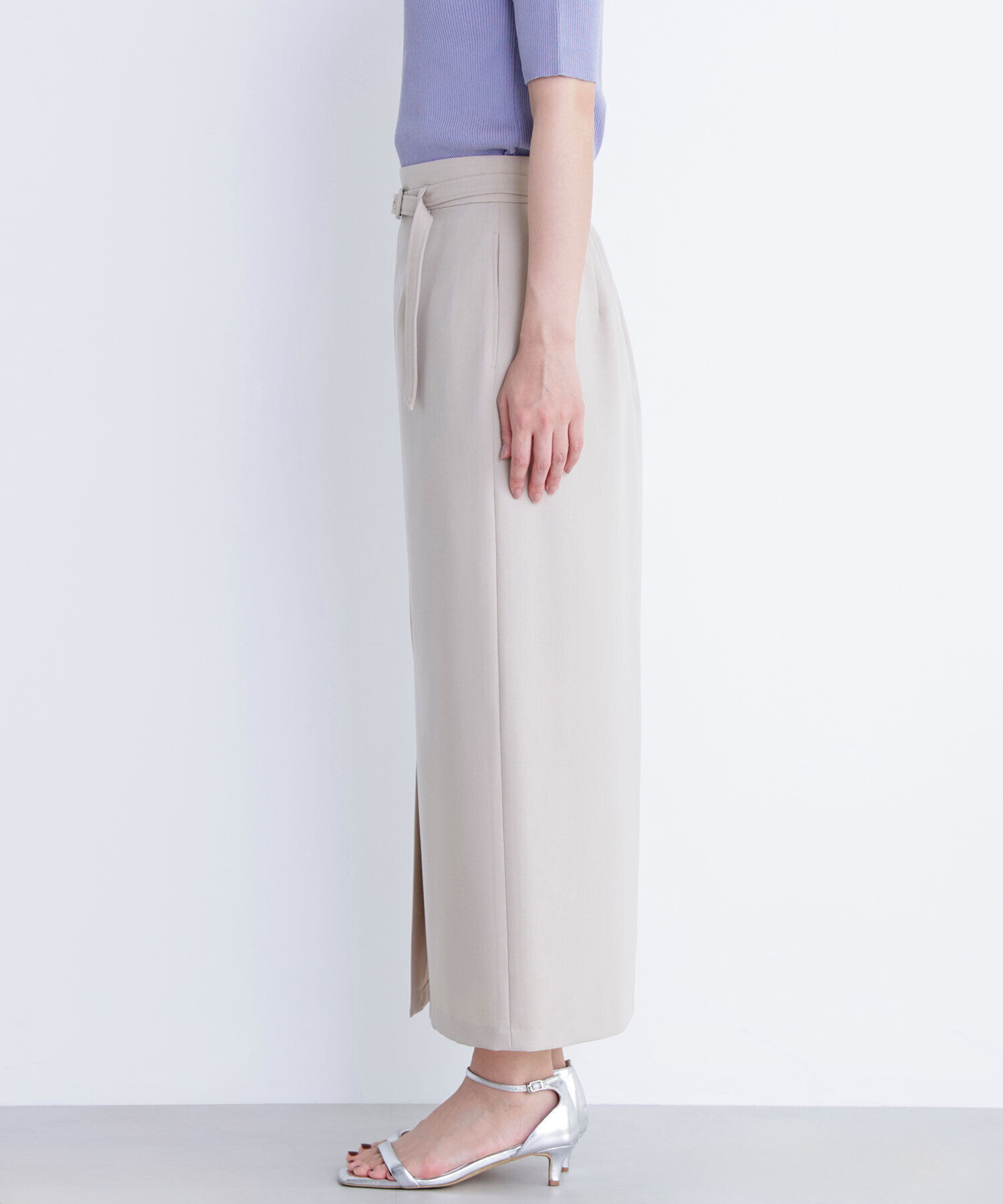  「ベルテッドリネンライクナロースカート」|スカート|