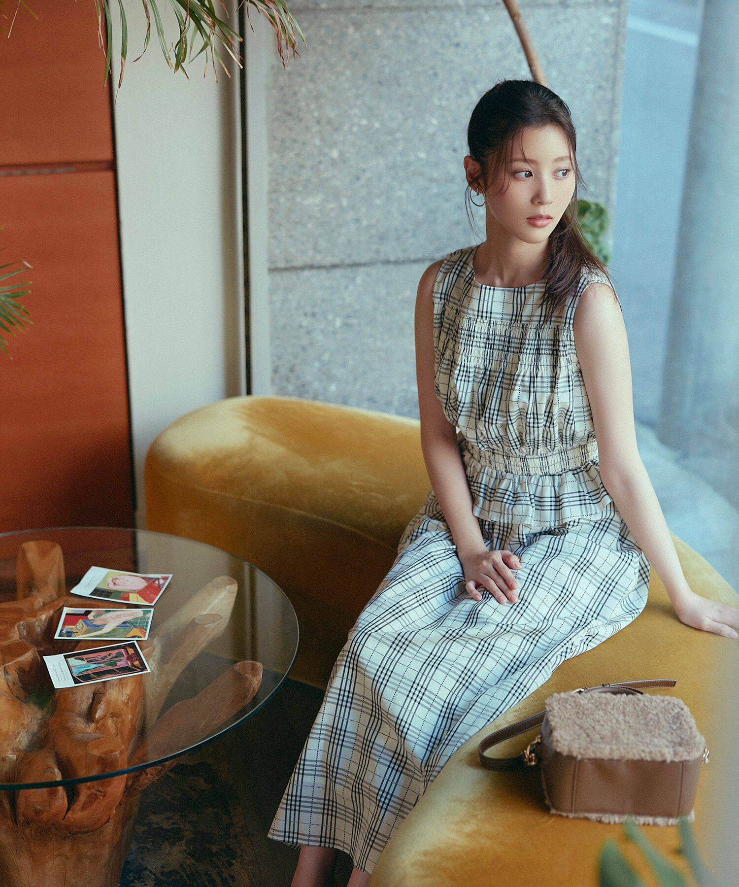  「モノトーンチェックワンピース」|ワンピース|