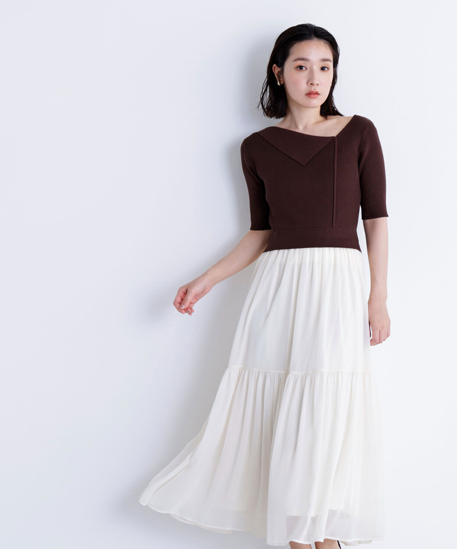  「アシメカラードッキングワンピース」|ワンピース|