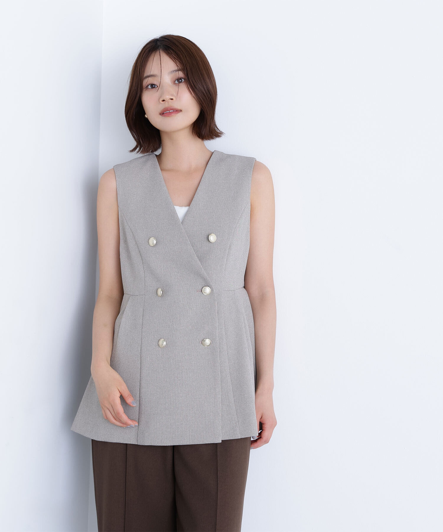  「メタルボタンペプラムジレ」|ブルゾン・スタジャン|