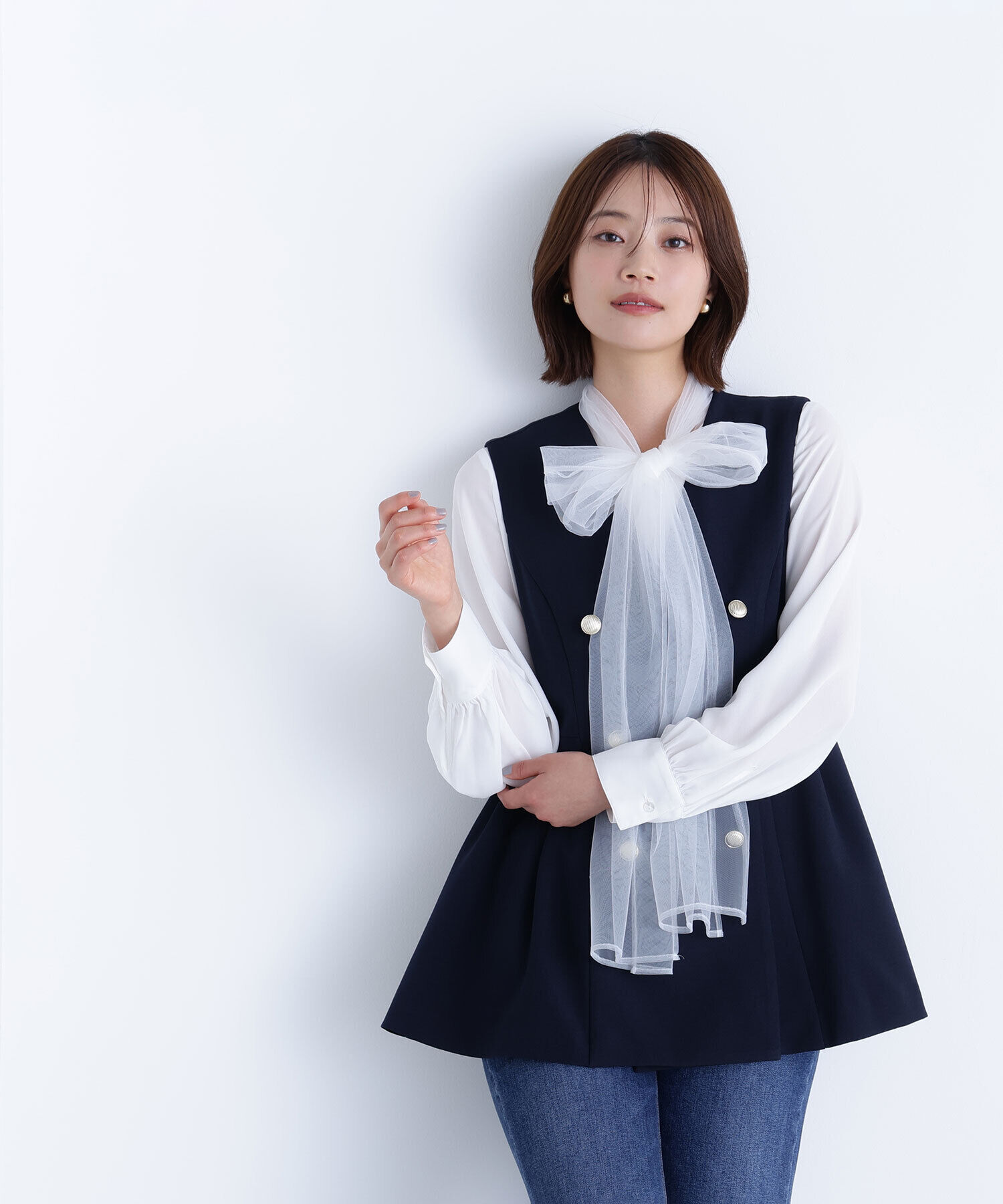  「メタルボタンペプラムジレ」|ブルゾン・スタジャン|