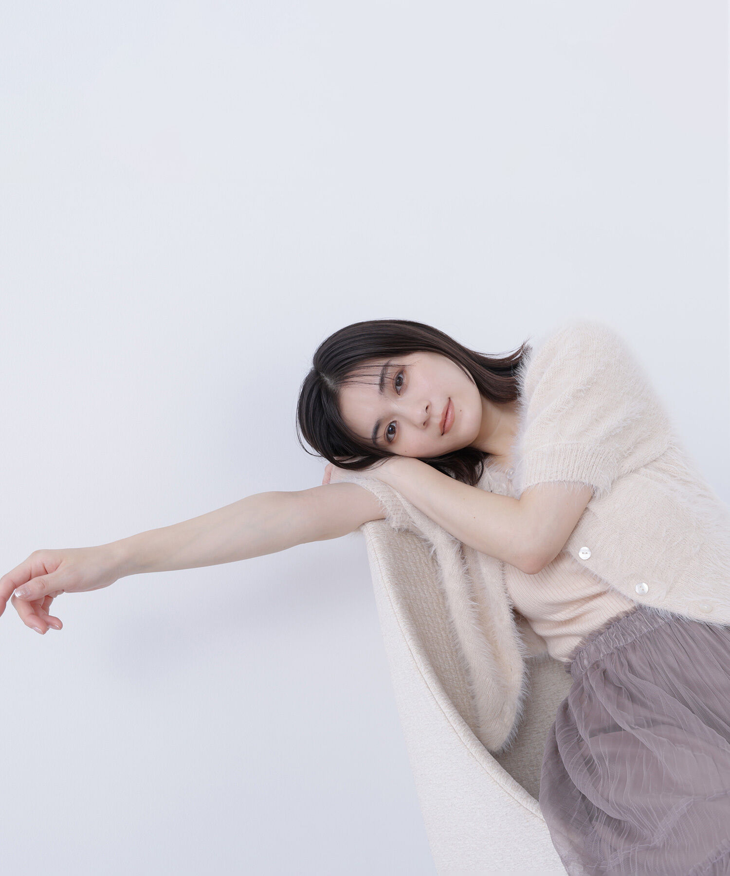  「ハーフスリーブシャギーアンサンブル」|ニット・セーター|